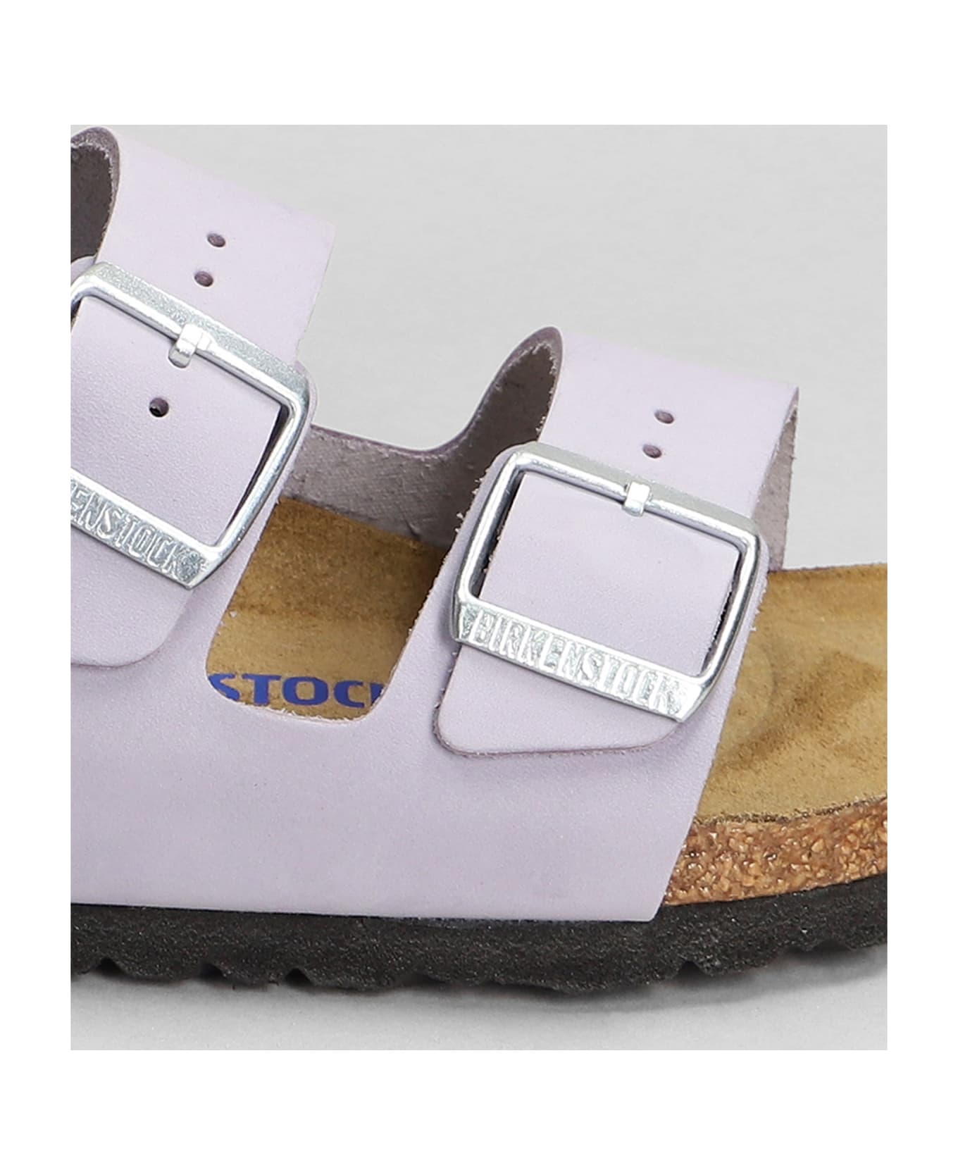 Birkenstock Arizona Sfb Flats In Viola Leather - Viola