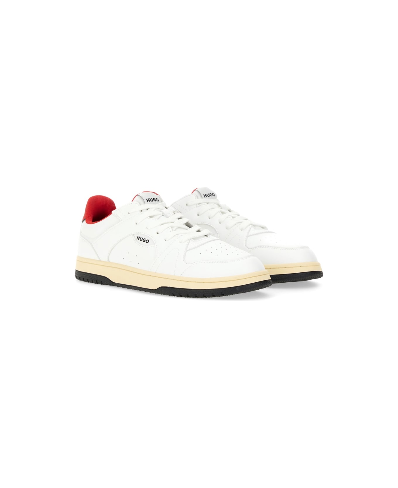 Hugo Boss Leather Sneaker - WHITE