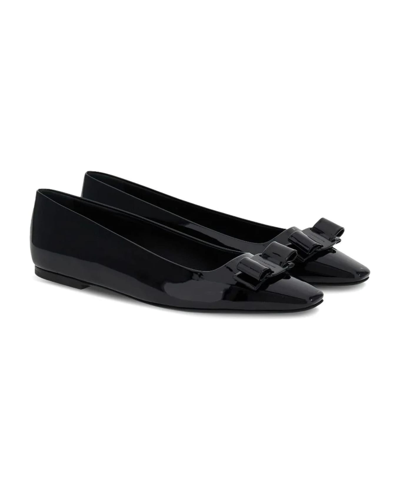 Ferragamo Vara Bow Ballerina Shoes - Black