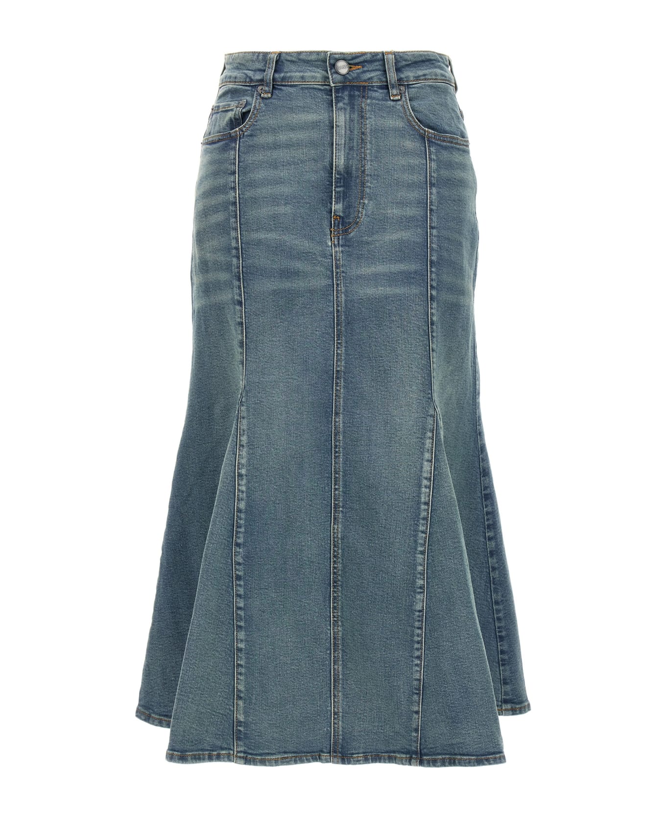 Ganni Peplum Denim Skirt - Light Blue スカート