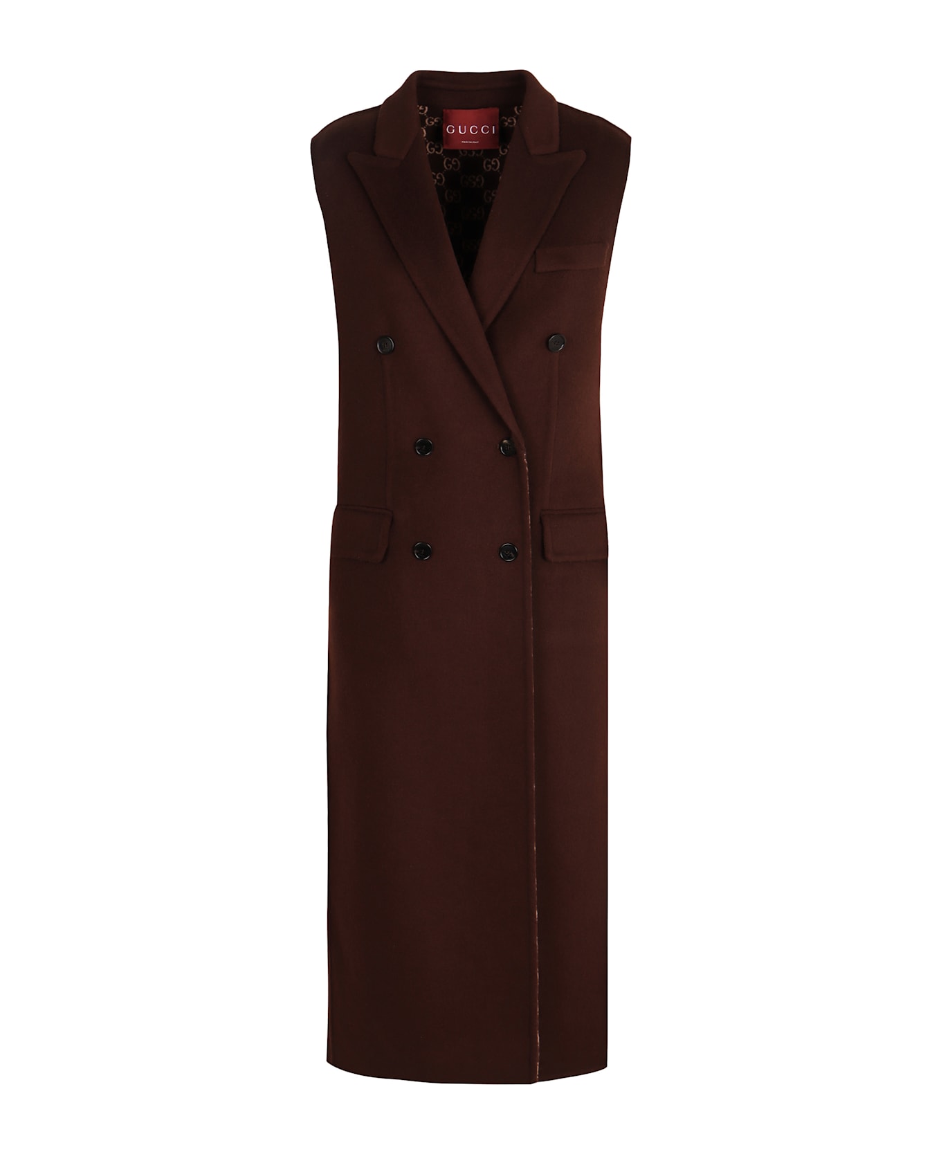 Gucci Double-breasted Wool Coat - brown