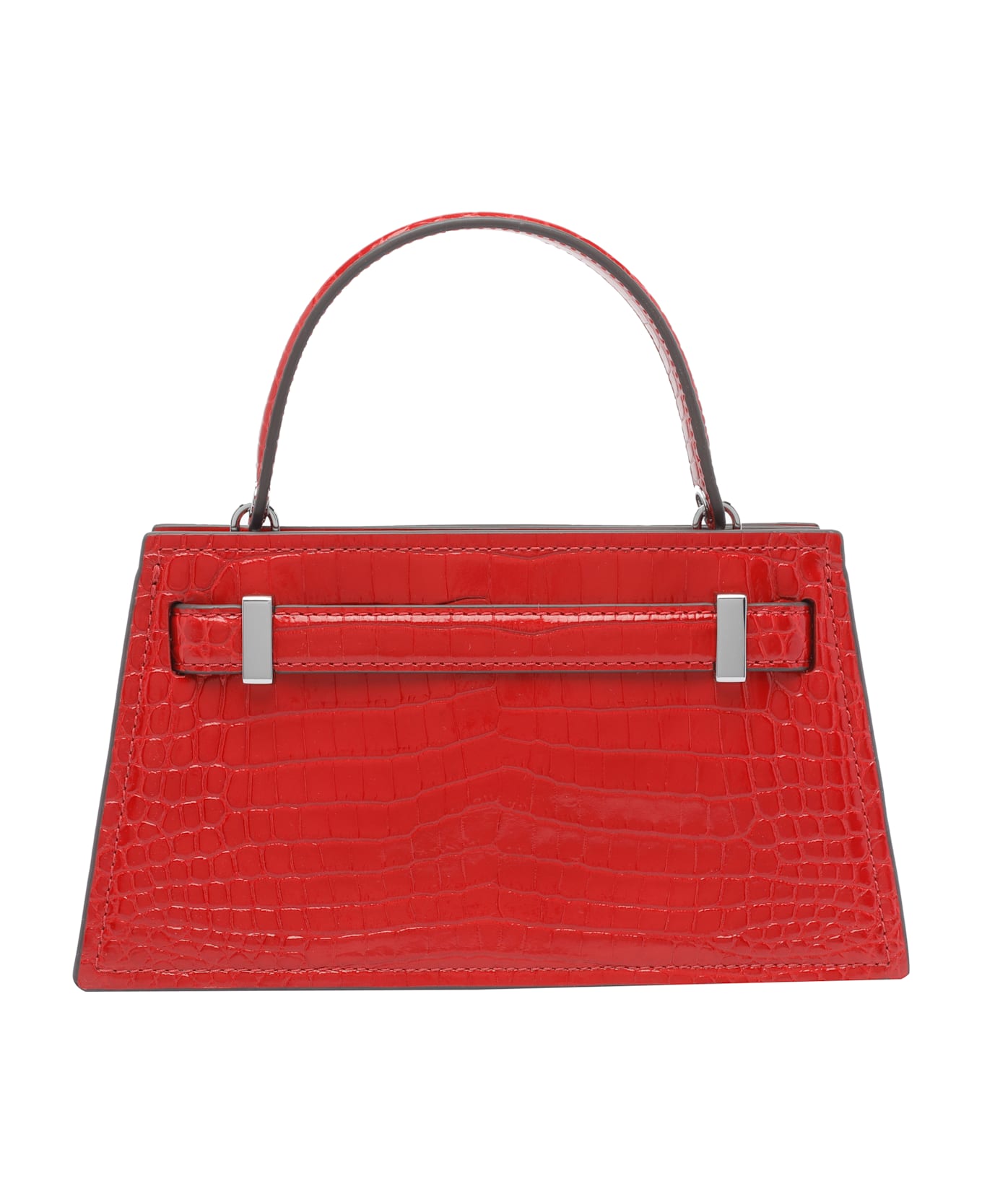 Tory Burch Small Lee Radziwill Croc Handbag - Red