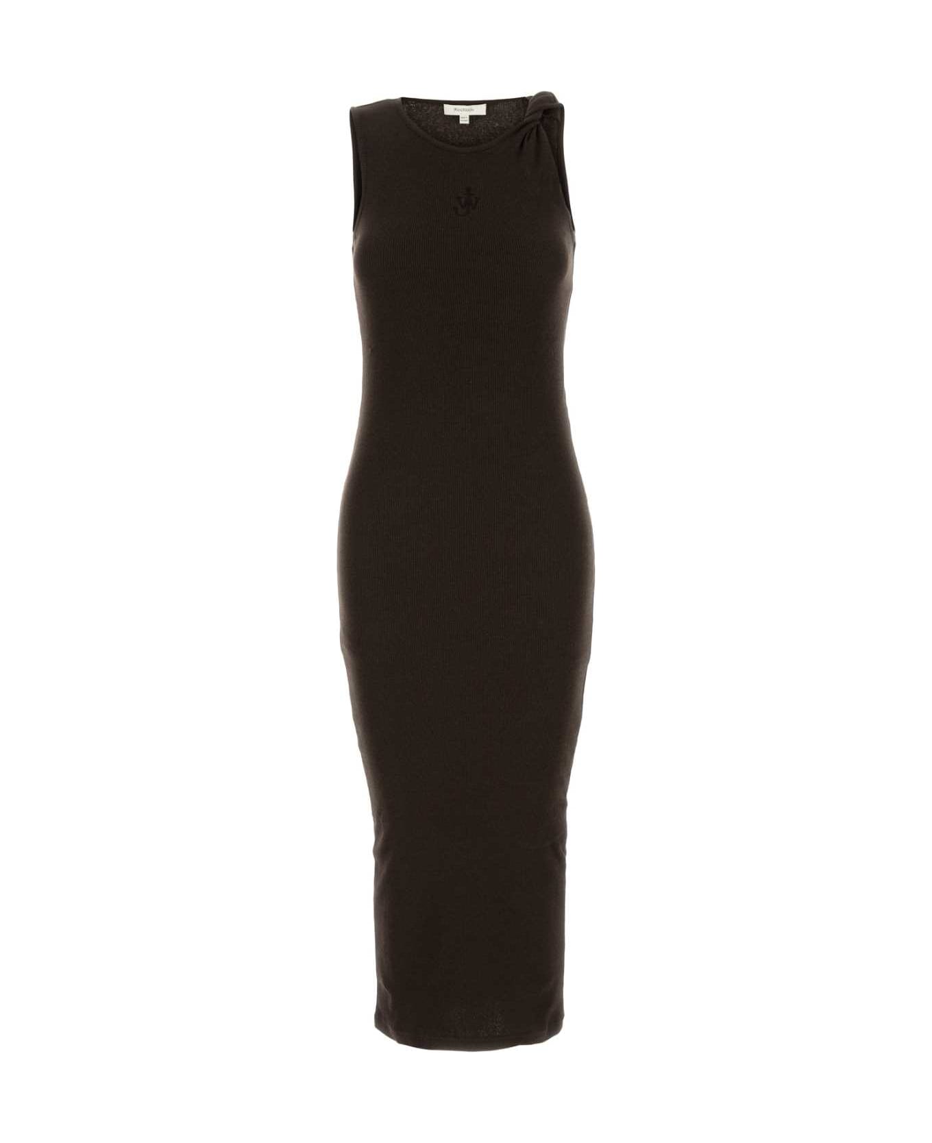 J.W. Anderson Brown Stretch Cotton Dress - DARKBROWNMELANGE