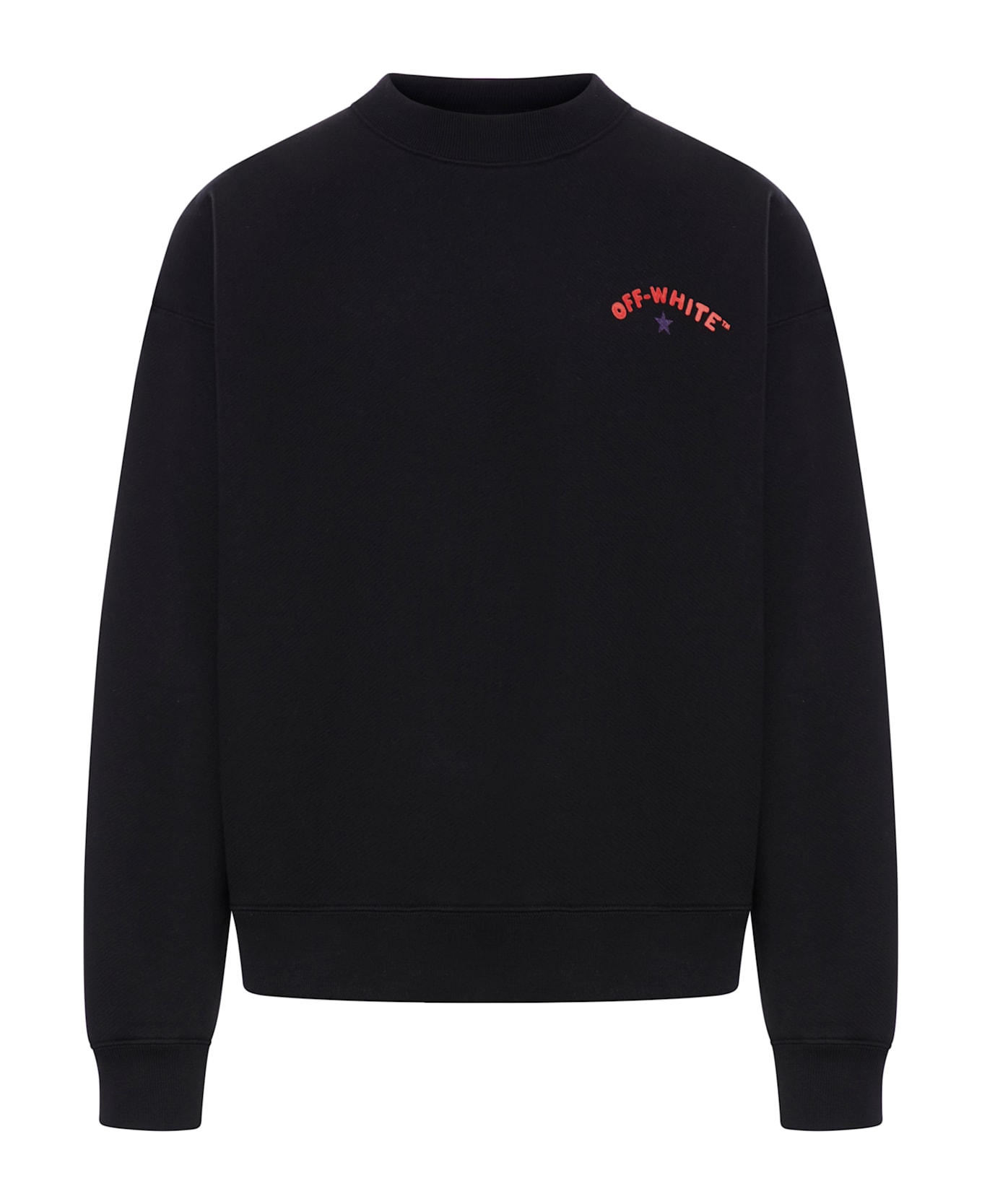 Off-White Logo Printed Crewneck Sweatshirt - Black
