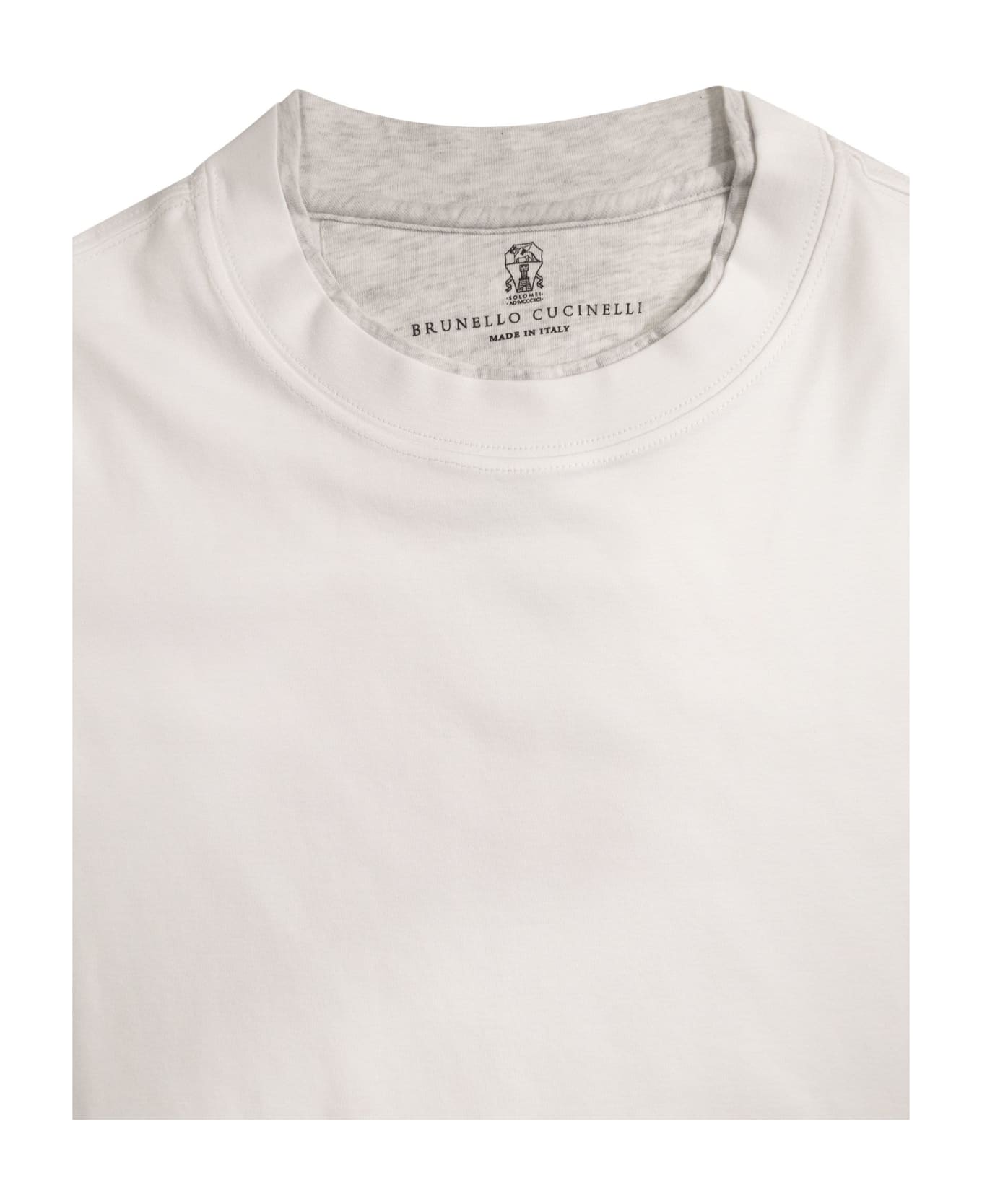 Brunello Cucinelli Cotton Jersey T-shirt With Faux-layering - White