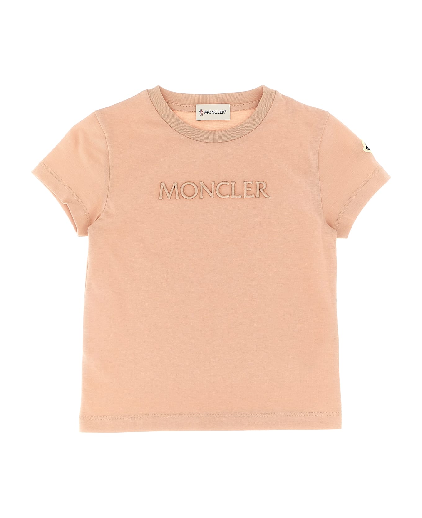 Moncler Logo Embroidery T-shirt - Pink