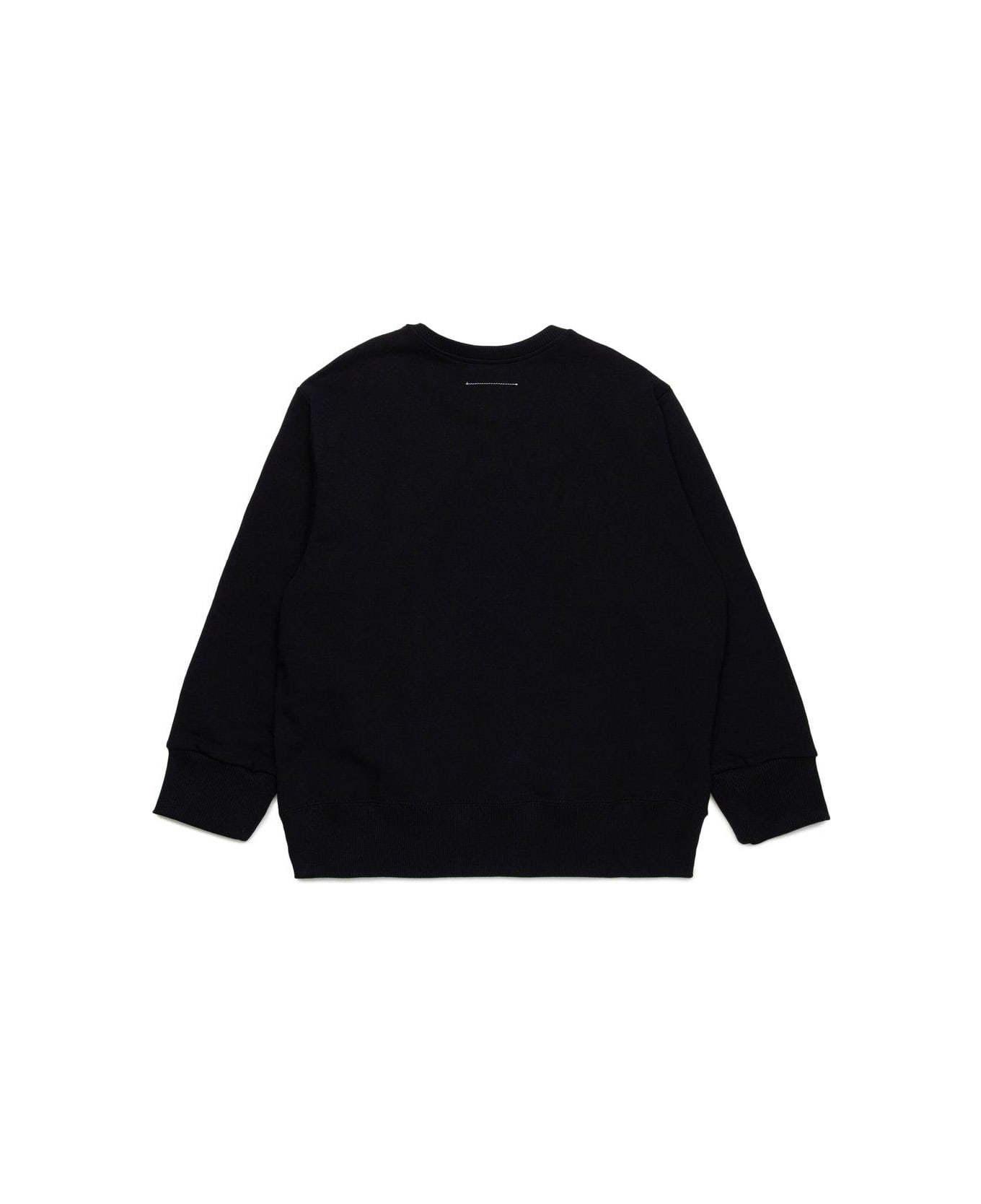 MM6 Maison Margiela Numeric Logo Pixel Crewneck Sweatshirt - Black