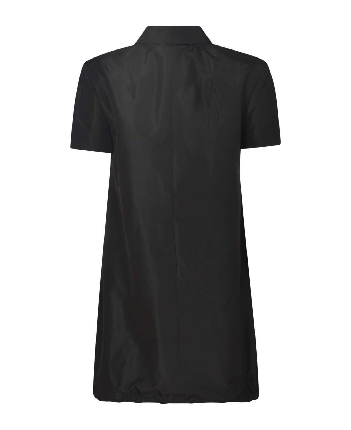Prada Zip Logo Plaque Dress - Black