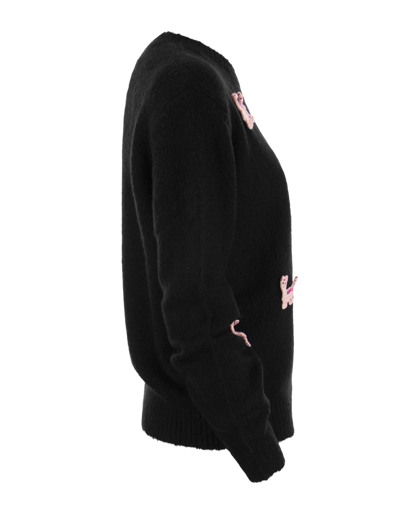 MC2 Saint Barth Alpaca-blend Jumper With Embroidery - Black