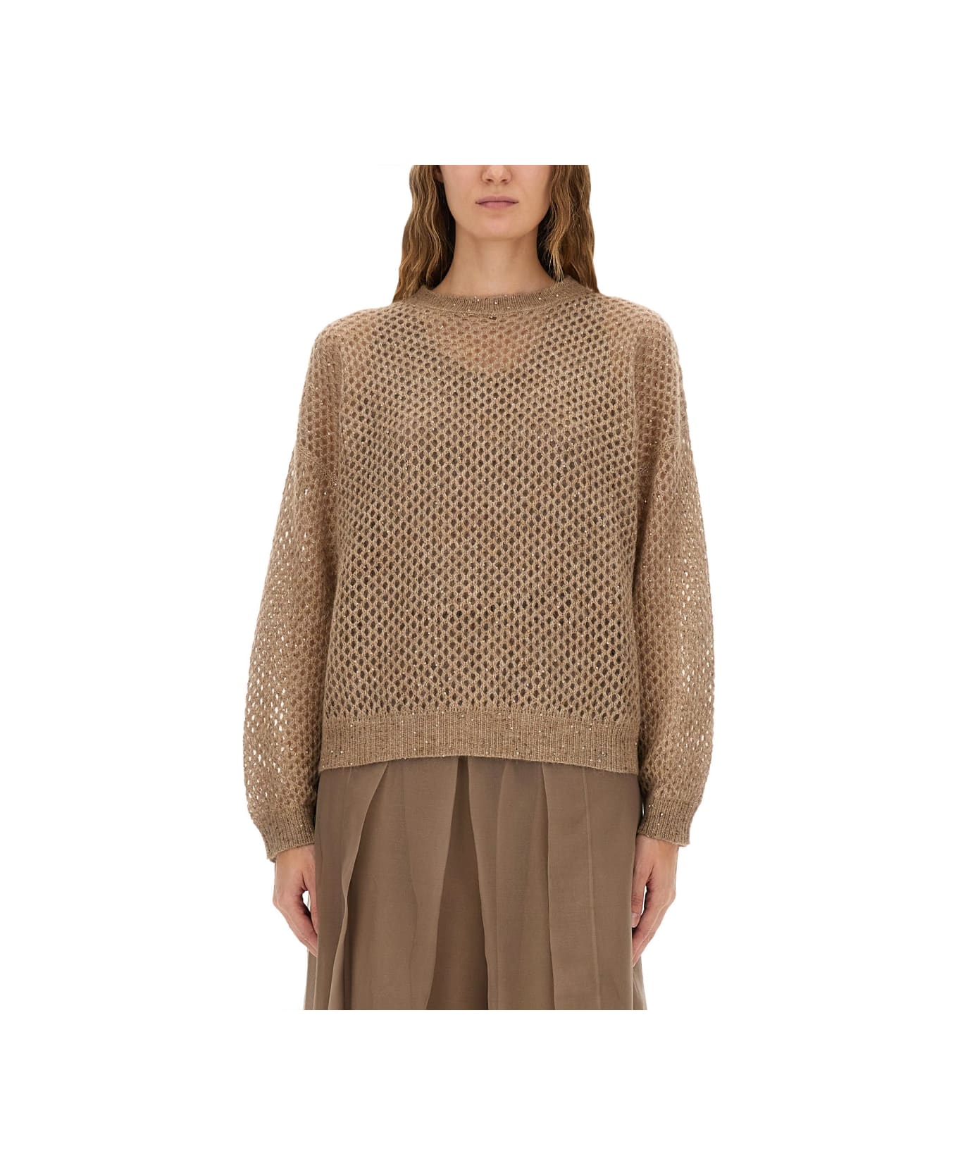 Brunello Cucinelli "dazzling" Jersey - BROWN