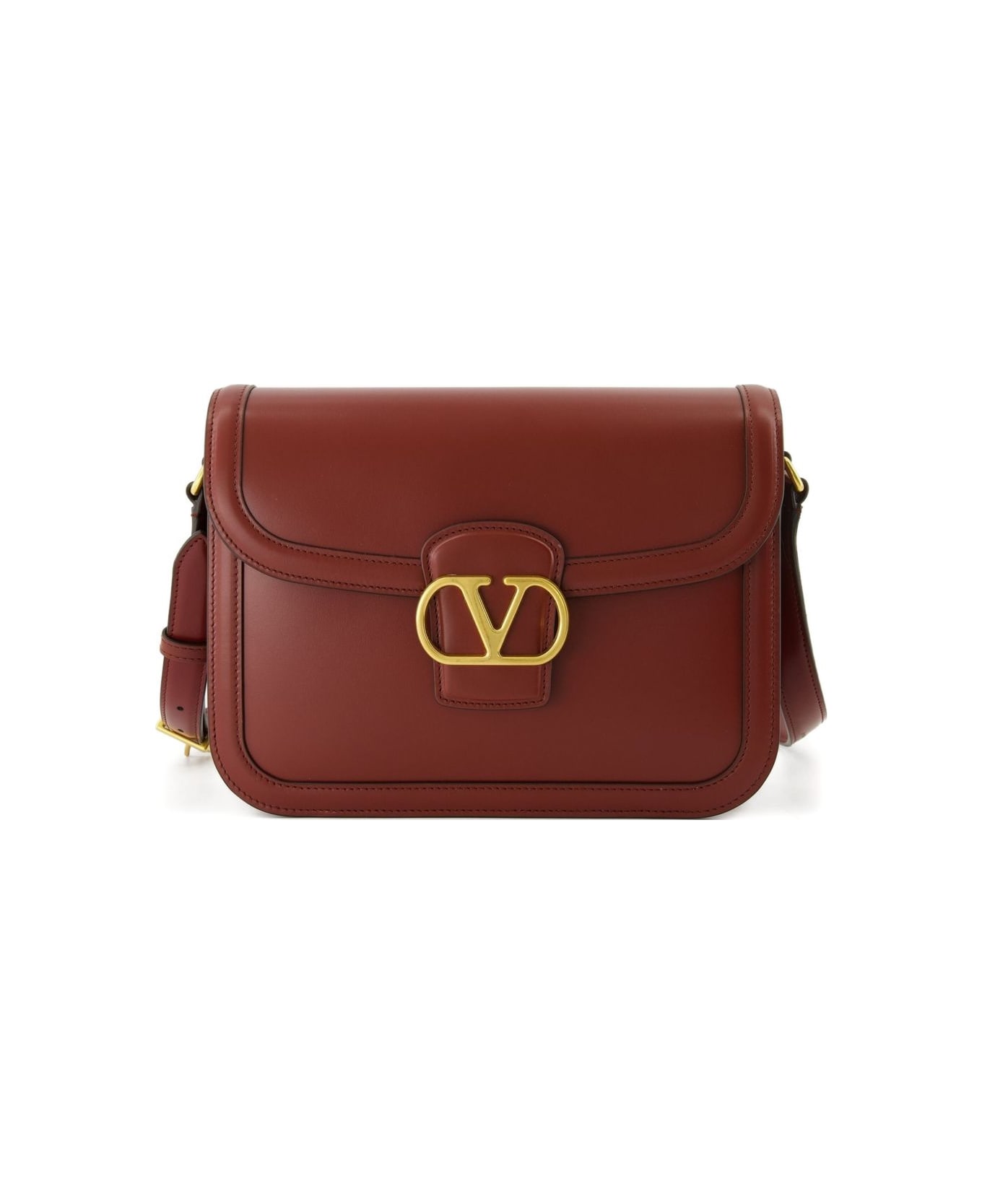 Valentino Garavani 9to5 Leather Shoulder Bag - Bordeaux