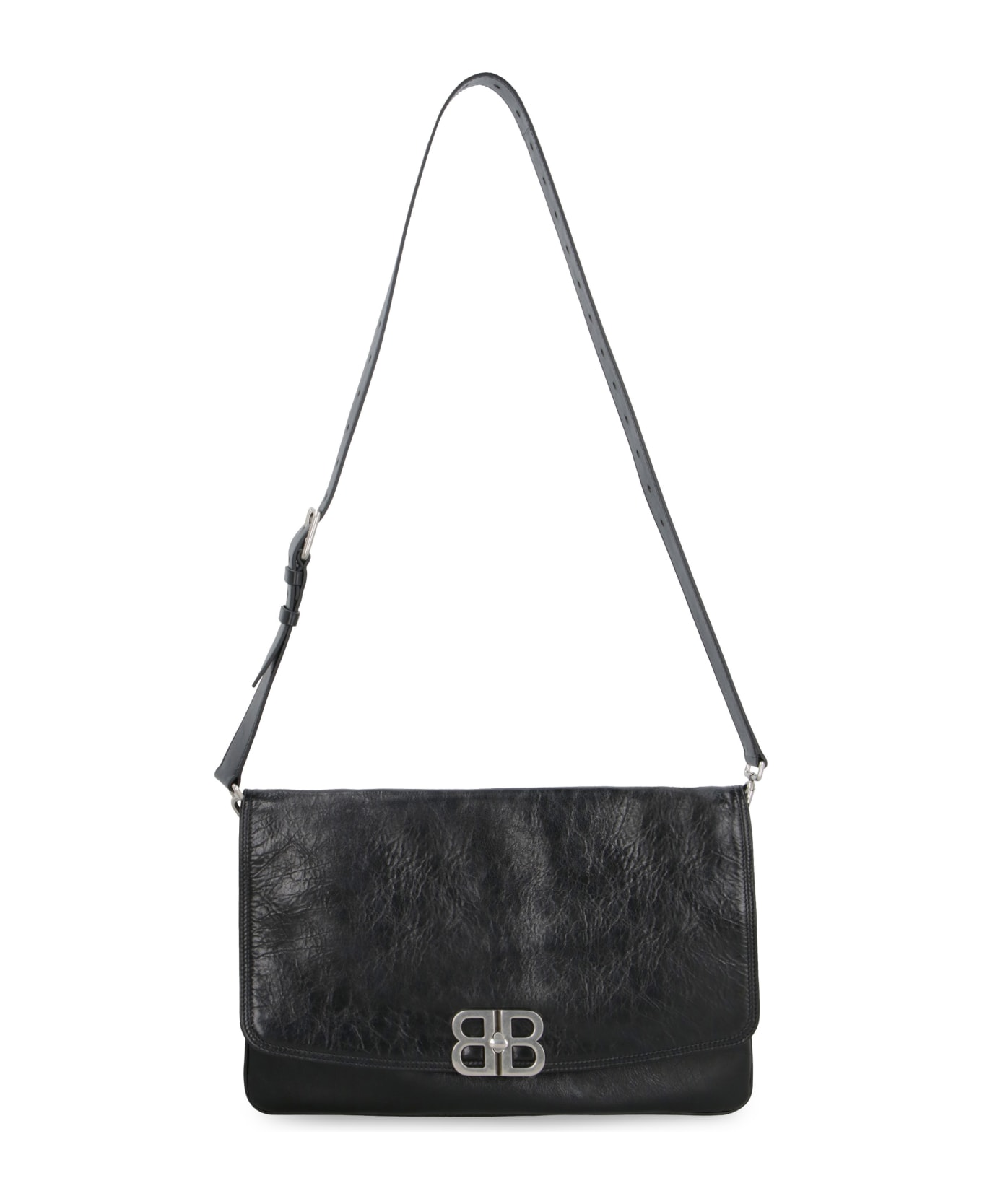 Balenciaga Flap Bb Soft Leather Bag - black