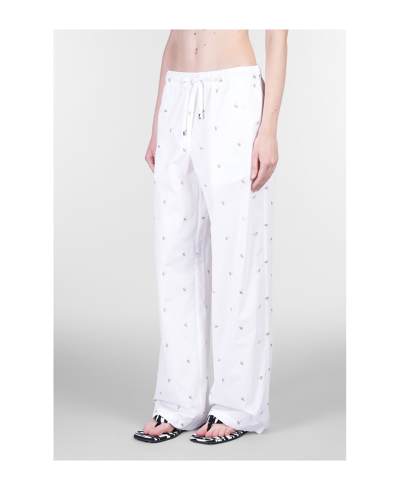 The Attico Pants In White Cotton - white