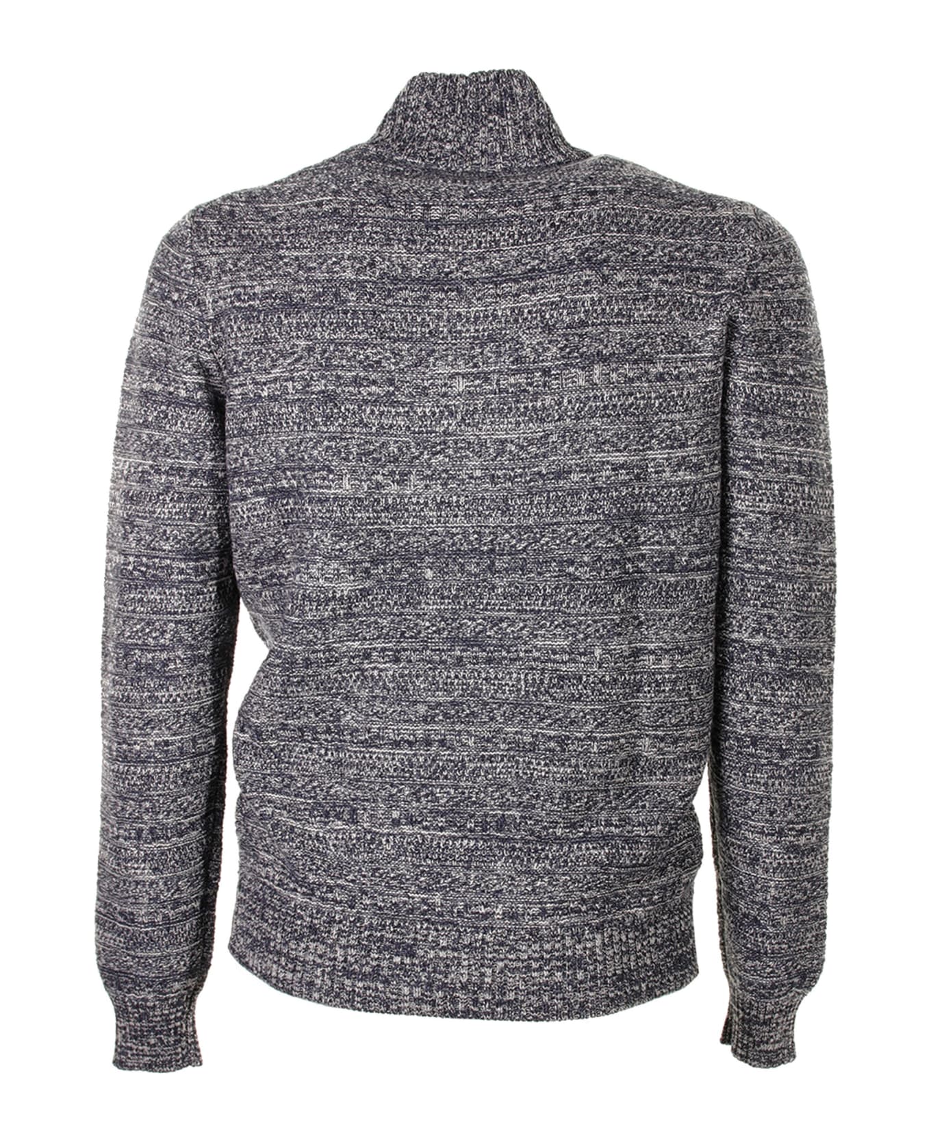 Loro Piana Turtleneck Sweater With Zip - SAPPHIRE BLUE
