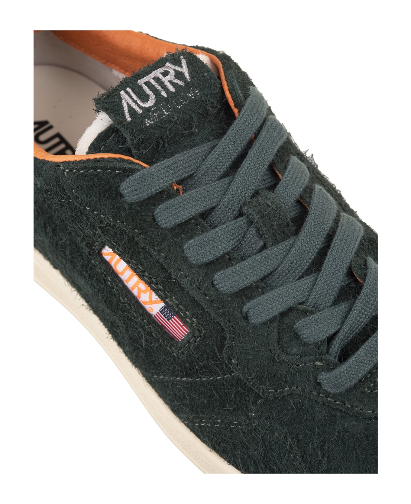 Autry Medalist Flat Sneakers In Green And Glory Suede - Green スニーカー