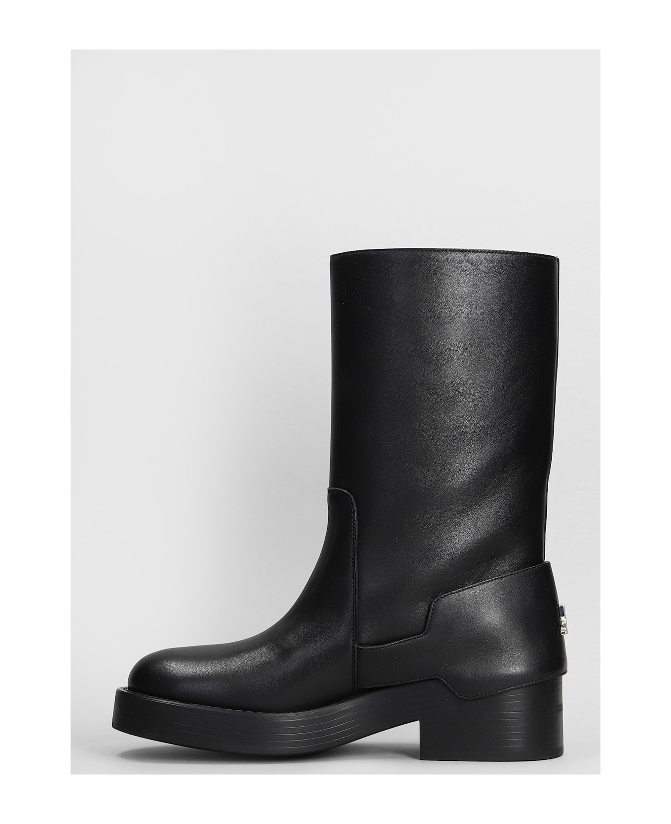 Courrèges Americana Boots High Heels Boots In Black Leather - black