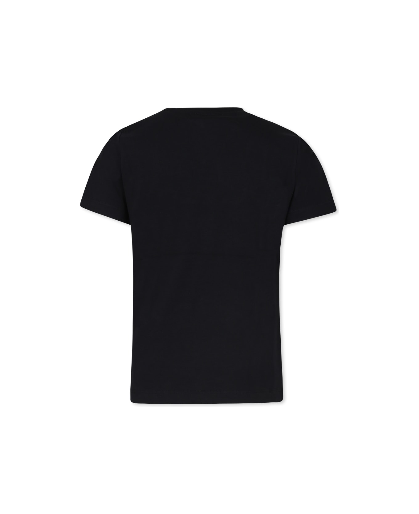 Balmain Black T-shirt For Kids With Logo - Black