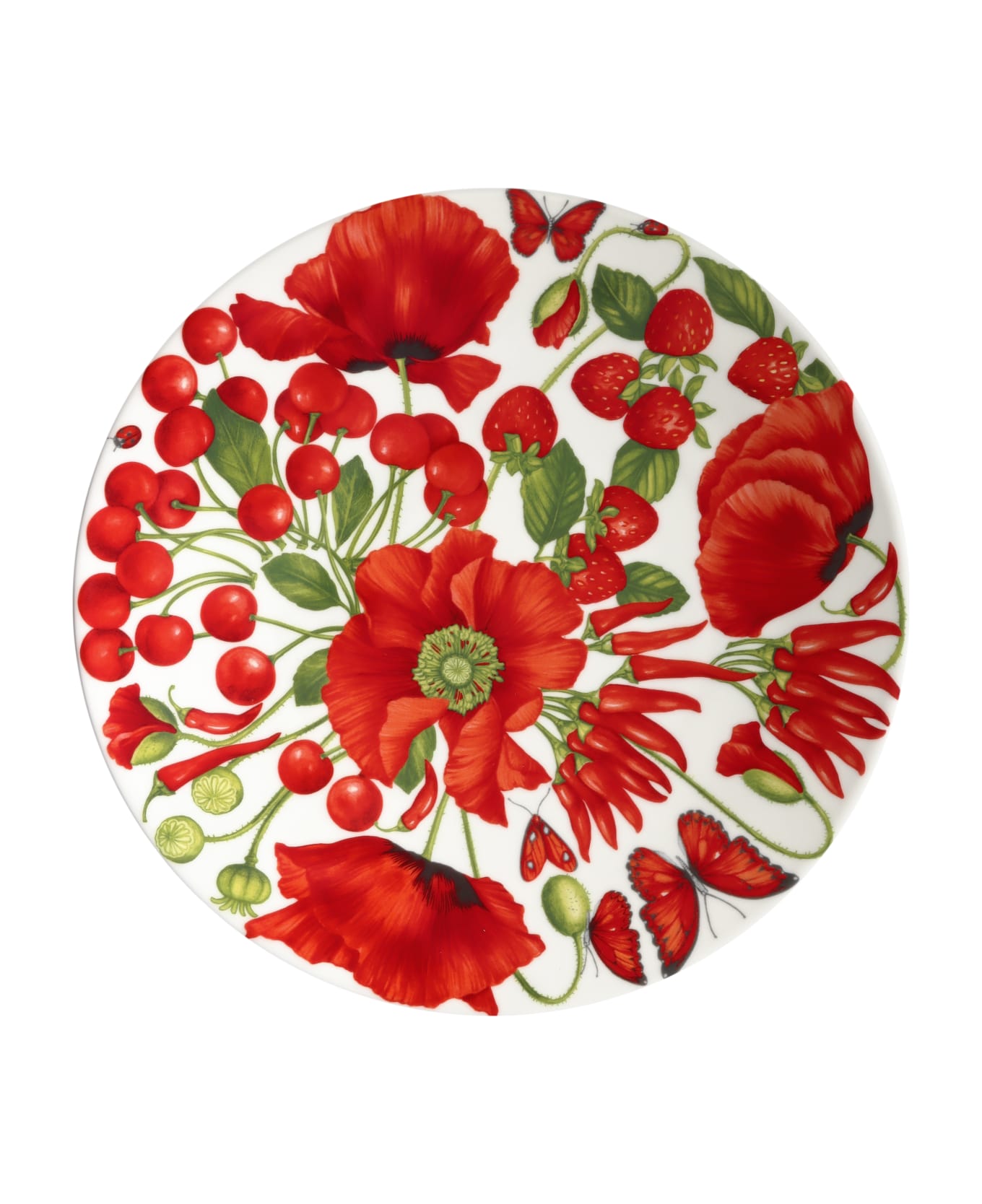 Taitù Set of 4 Chop Plates/Round Platters RED PASSION - RED Collection - Red お皿＆ボウル