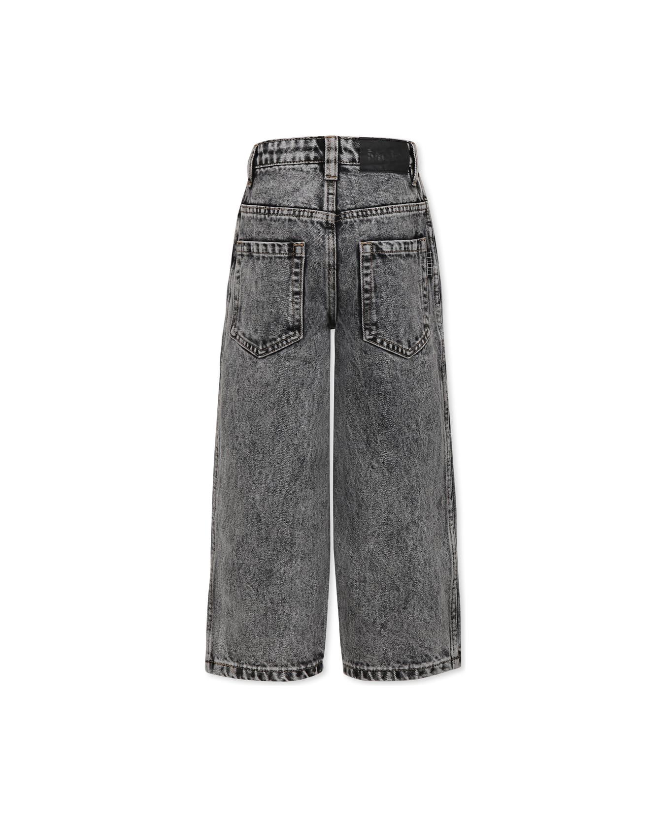 Molo Grey Jeans For Kids With Peace Symbol - Grey