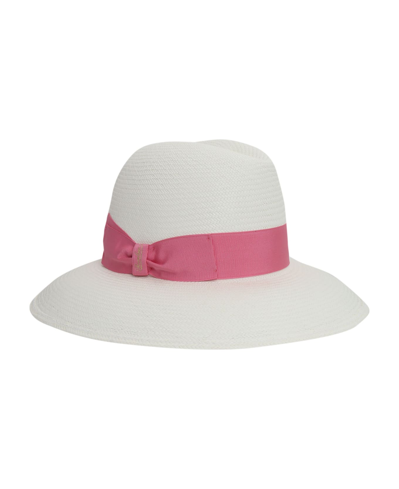 Borsalino Claudette Fine Wide Brim Panama Hat - WHITE