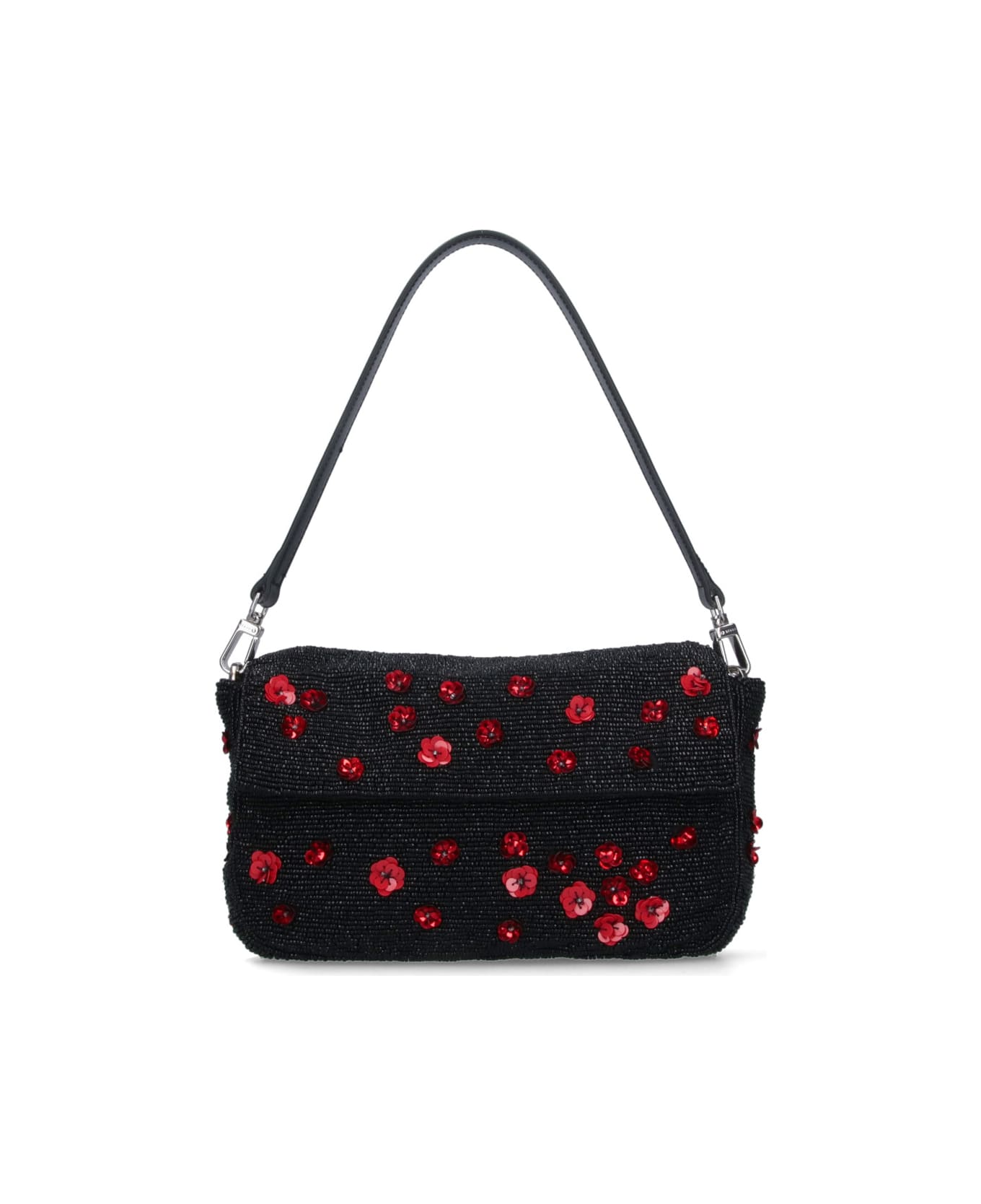 STAUD 
timmy Poppy
 Rhinestone Shoulder Bag - Black  