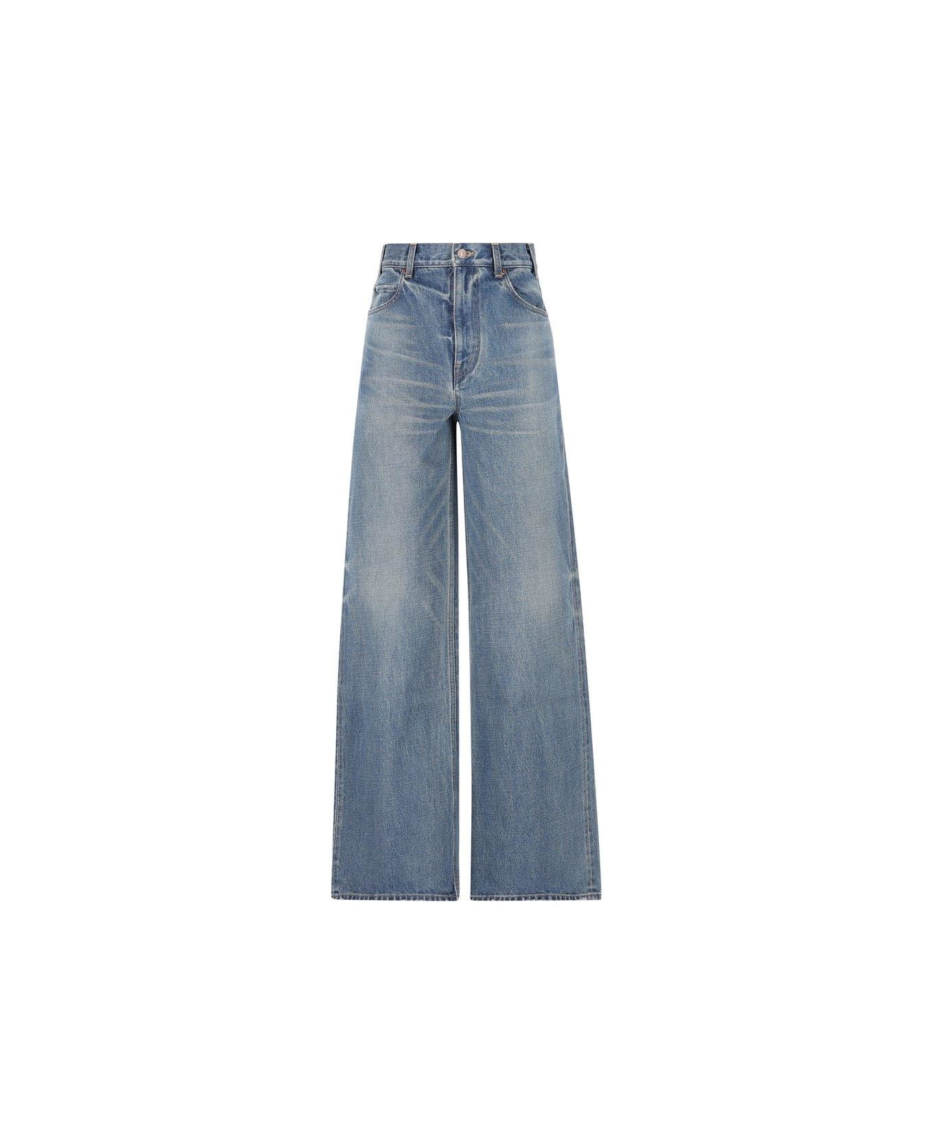 Celine Logo Patch Straight-leg Jeans - UNION WASH