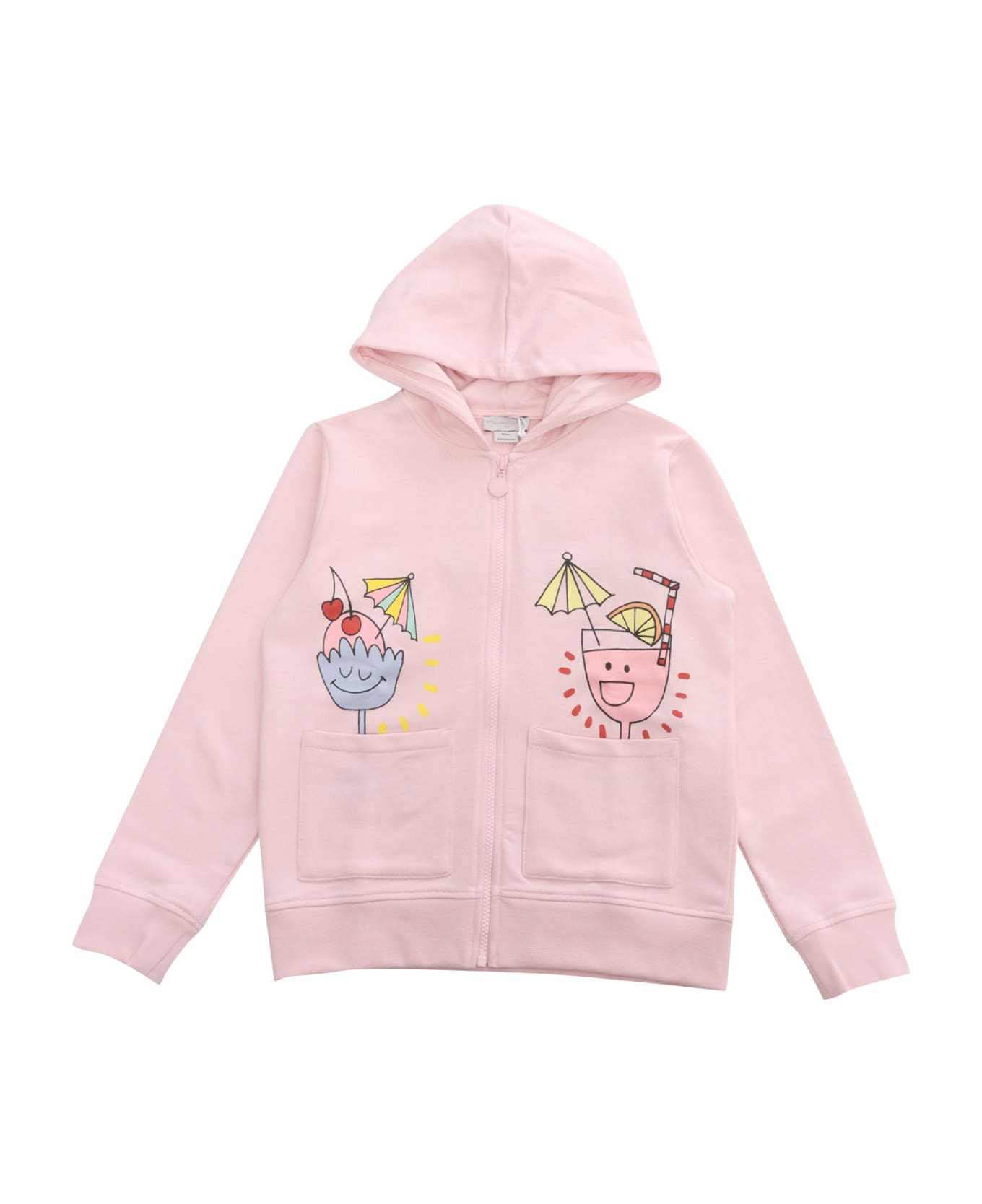 Stella McCartney Kids Pink Sweatshirt With Zip Fastening - PINK ニットウェア＆スウェットシャツ