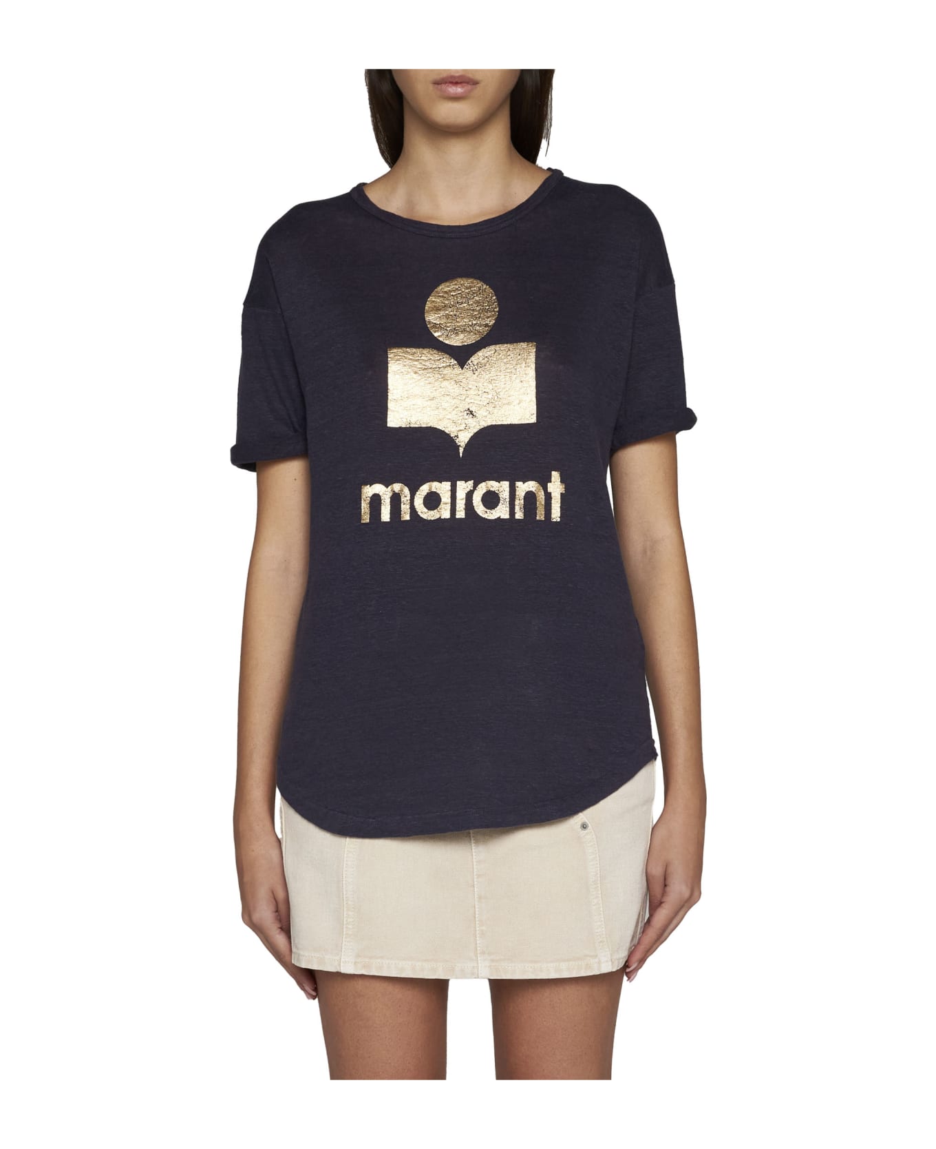 Marant Étoile Koldi T-shirt - Faded night/gold