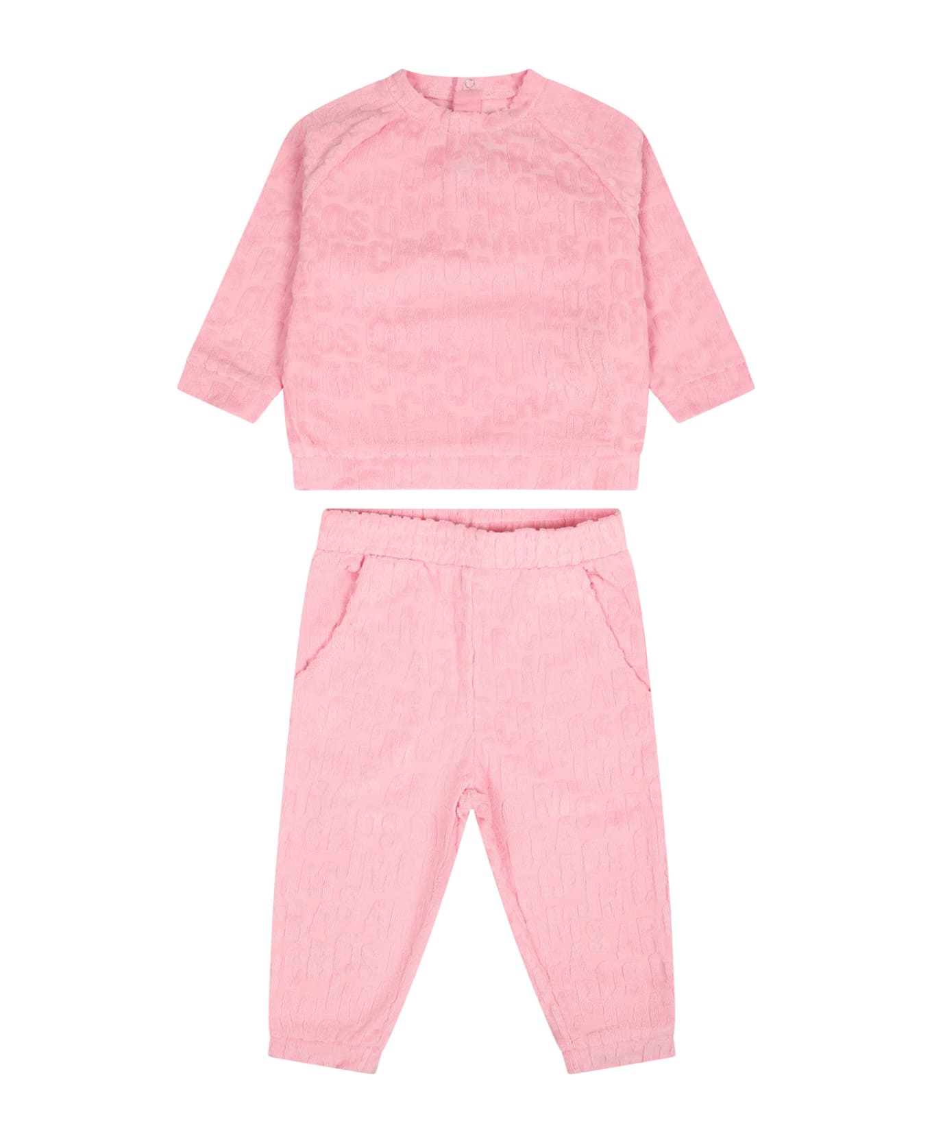 Marc Jacobs Blue Set For Baby Girl With Logo - Pink