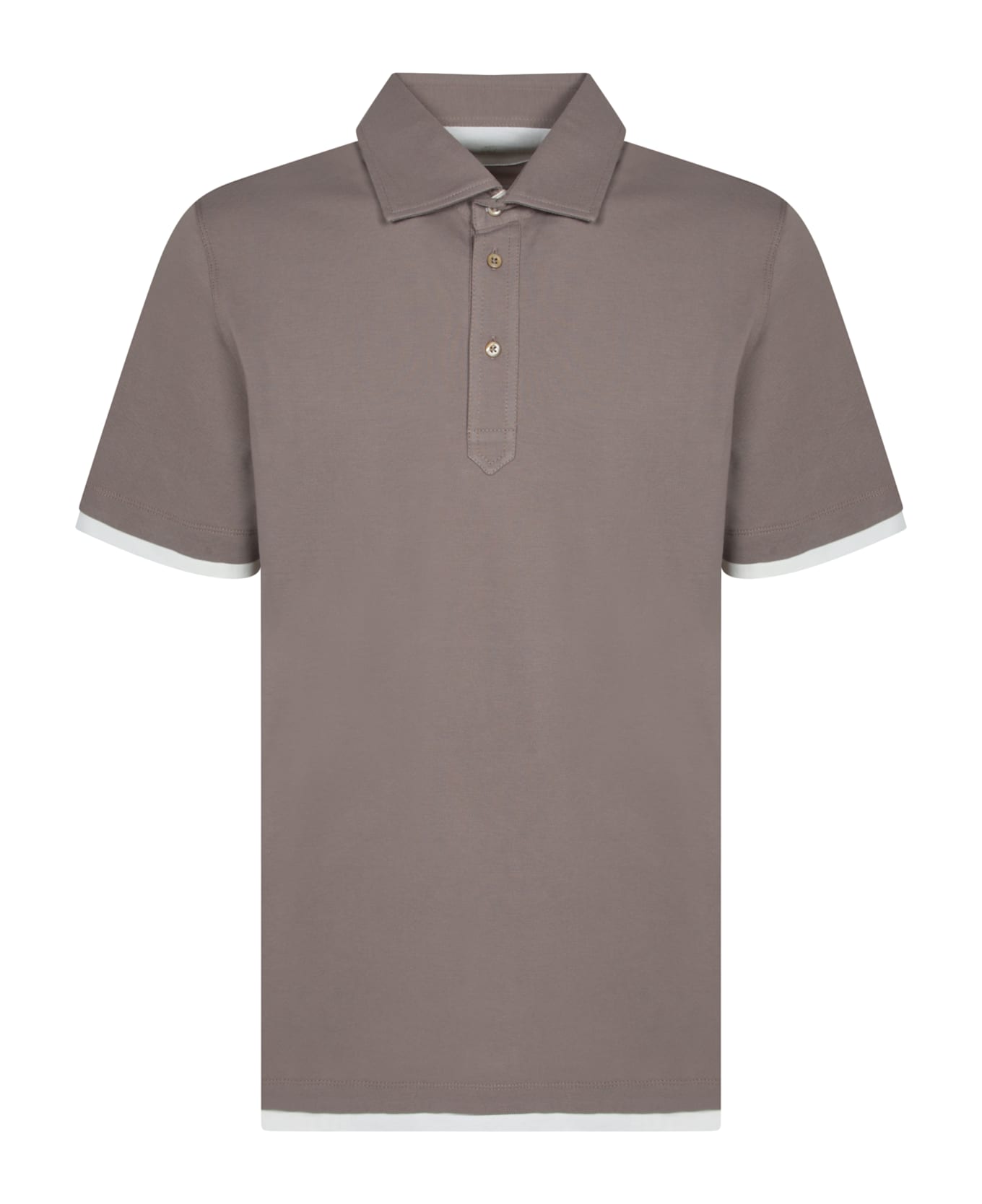 Brunello Cucinelli Taupe Piquã© Polo - Beige