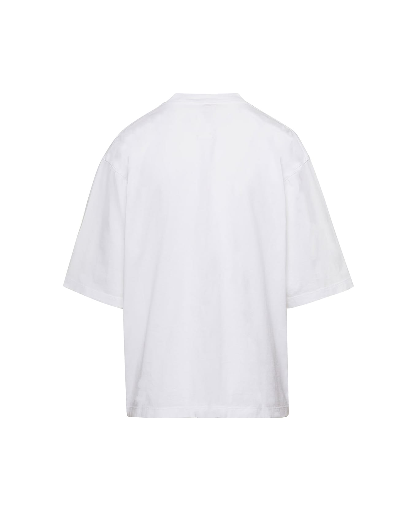 Marni White Crewneck T-shirt With Drawing Printed In Cotton Woman - White