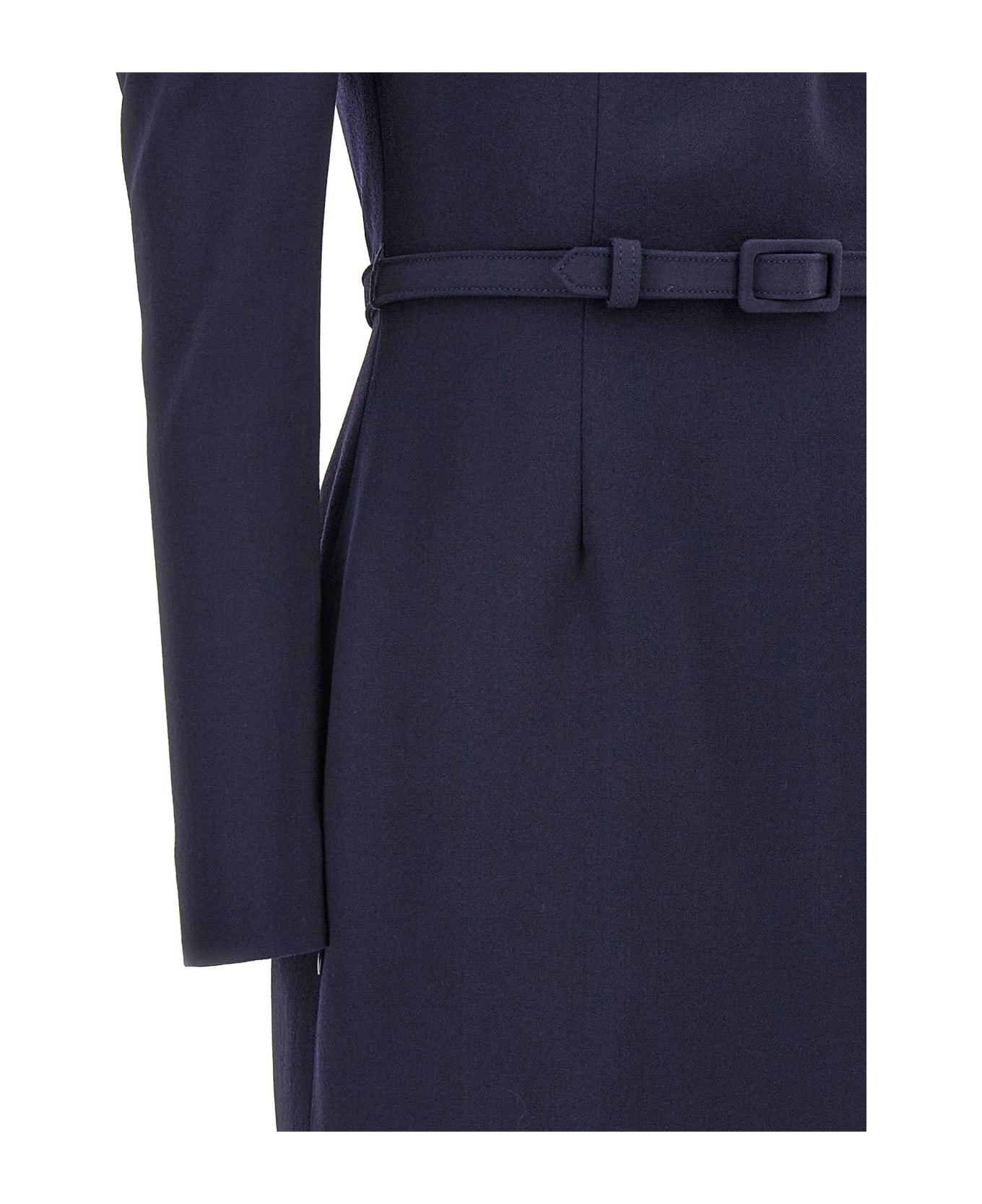 Alessandra Rich Belt Crepe Dress - Blue