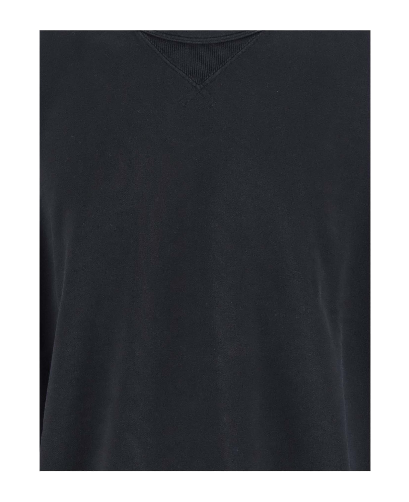 Ten C Cotton Sweatshirt With Appliqué - Black フリース