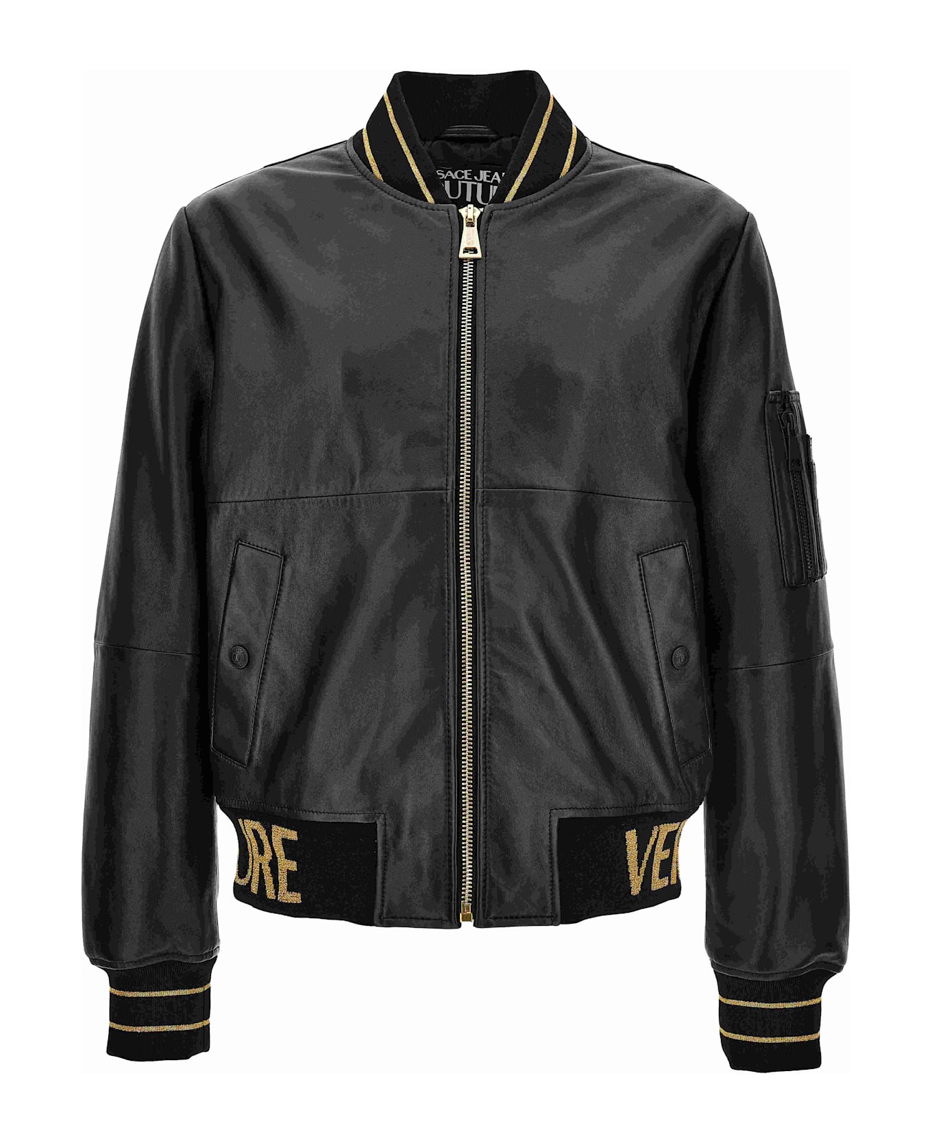 Versace Jeans Couture Men
s Leather Jacket - Black