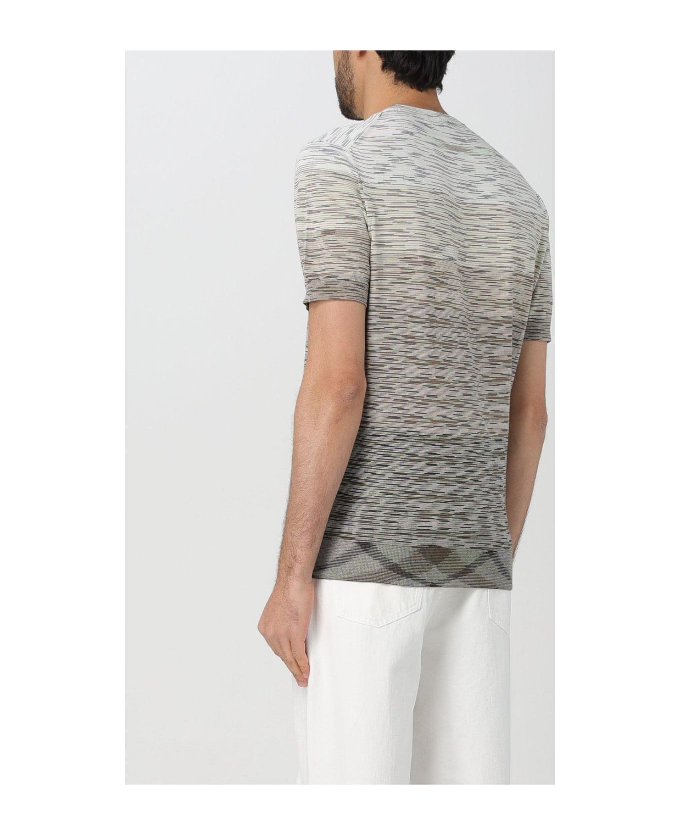 Missoni Striped Crewneck T-shirt - Beige