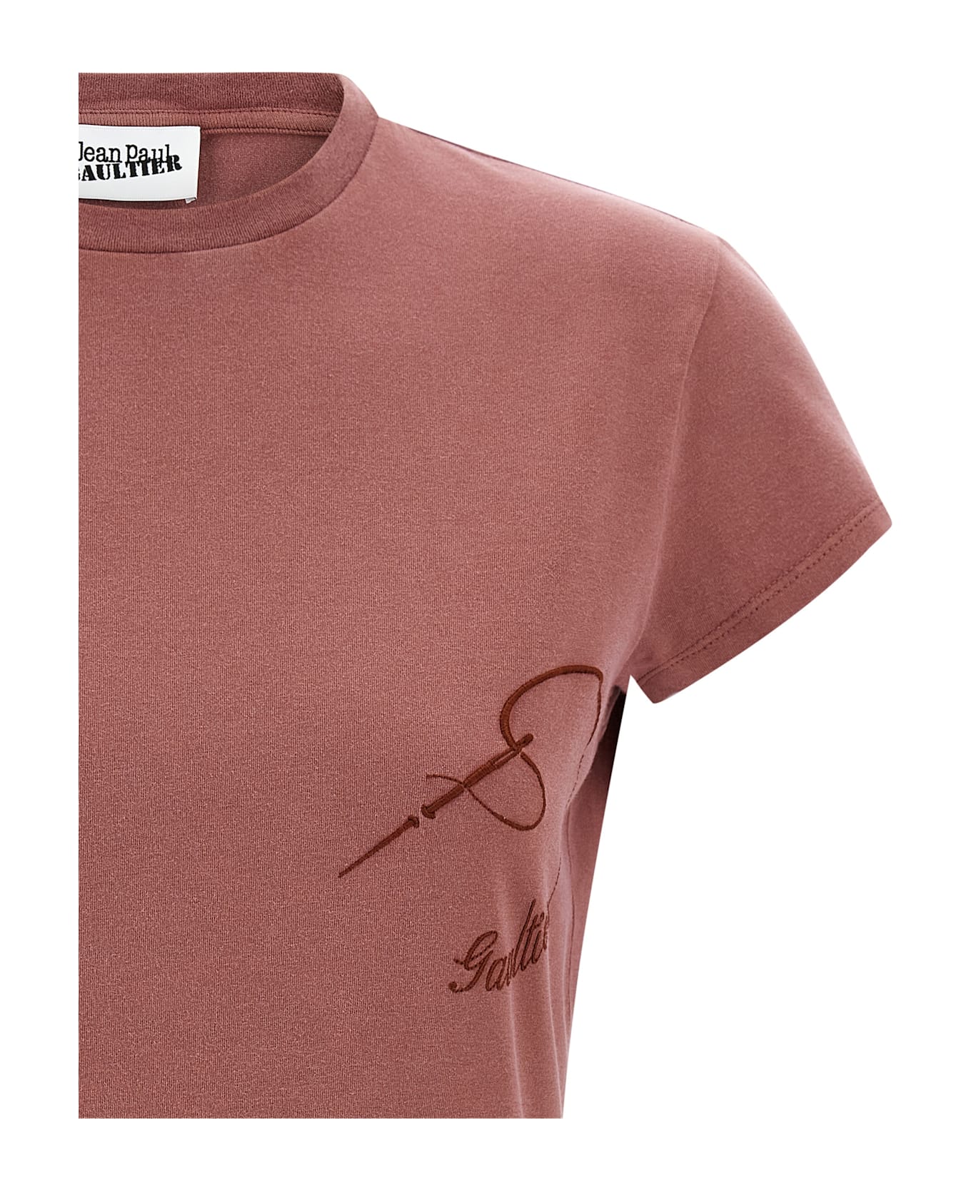 Jean Paul Gaultier 'the Needles Embroidered' T-shirt - Bordeaux