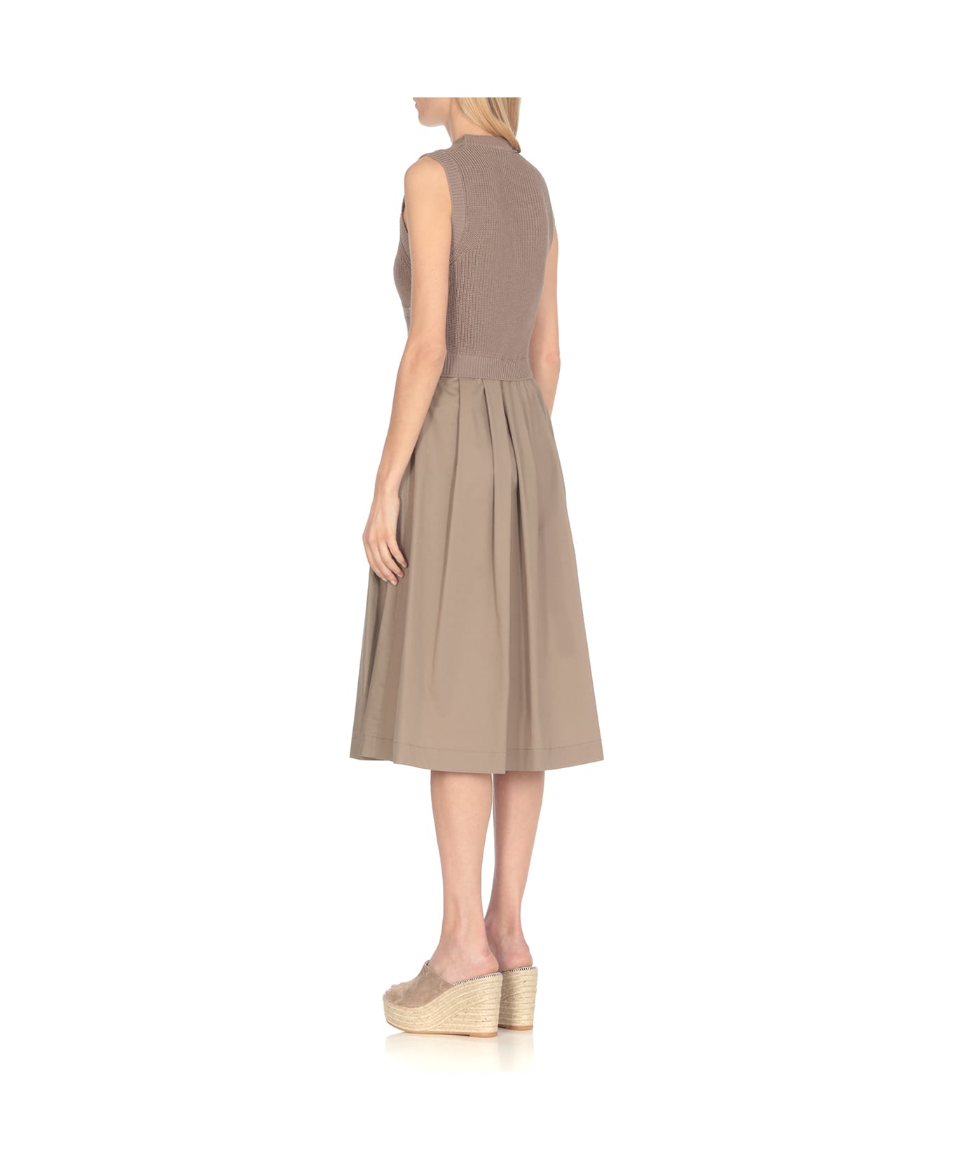 Peserico Cotton Midi Dress - Brown ワンピース＆ドレス