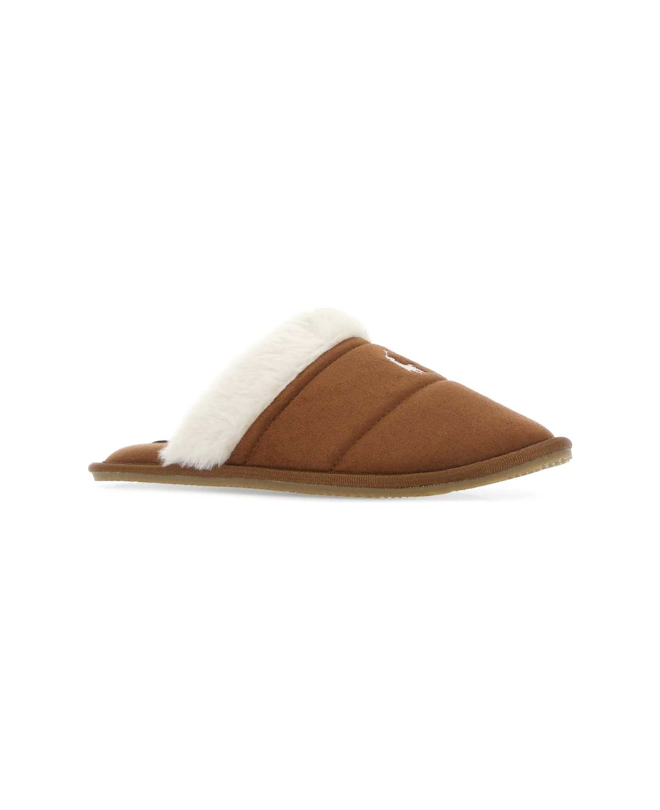 Polo Ralph Lauren Brown Fabric Kelcie Slippers - CREAMPP