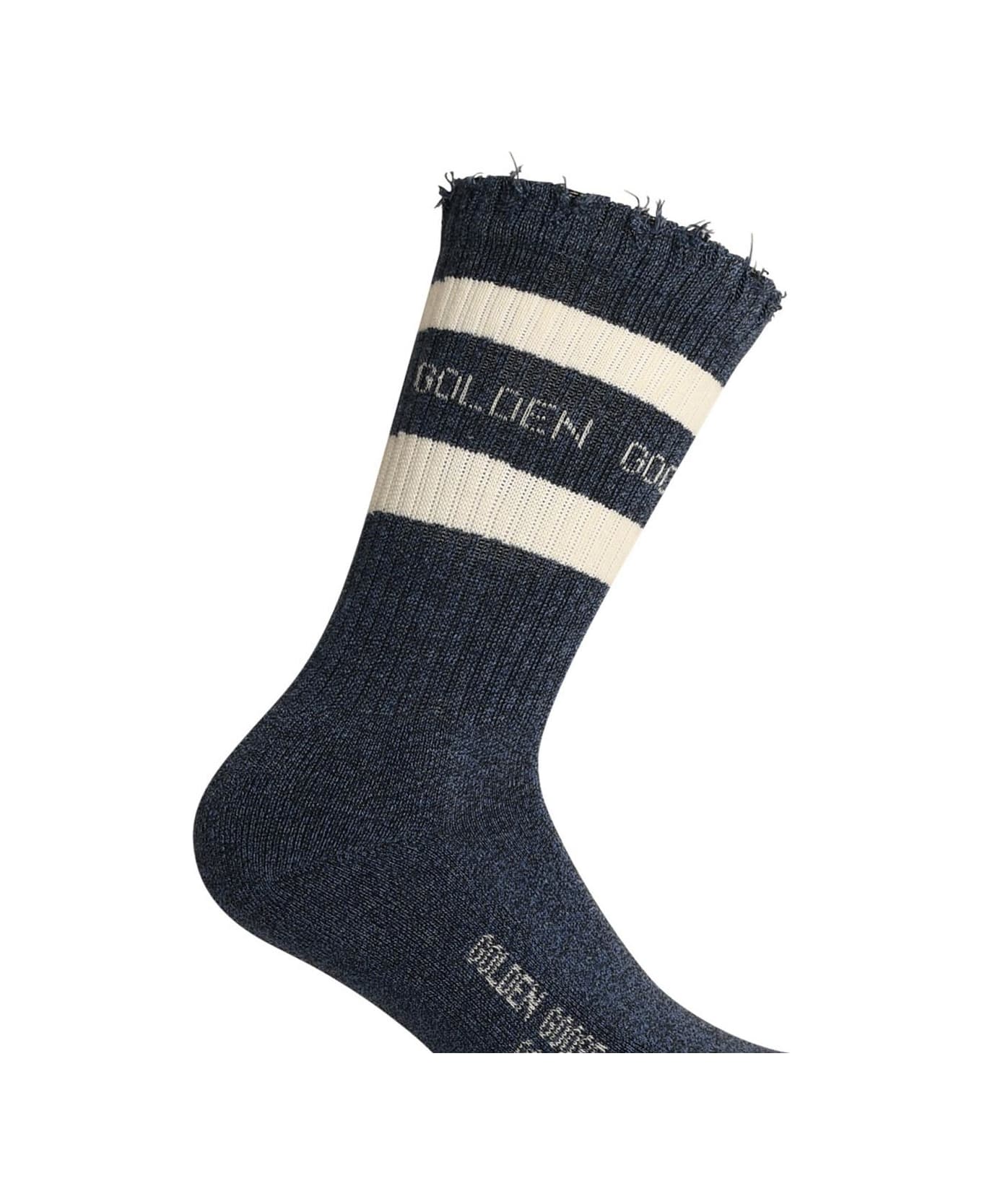 Golden Goose Blue Cotton Socks - Blue 靴下