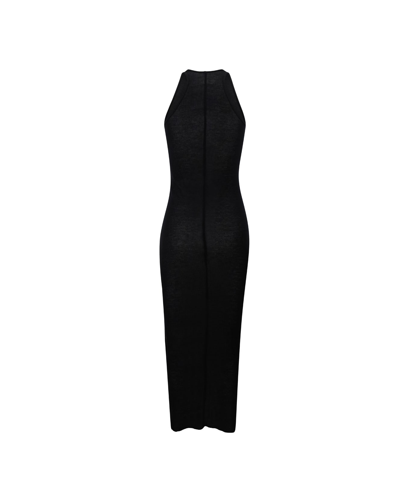 Rick Owens Black Sleeveless Crew Neck Dress In Technical Fabric Woman - Black