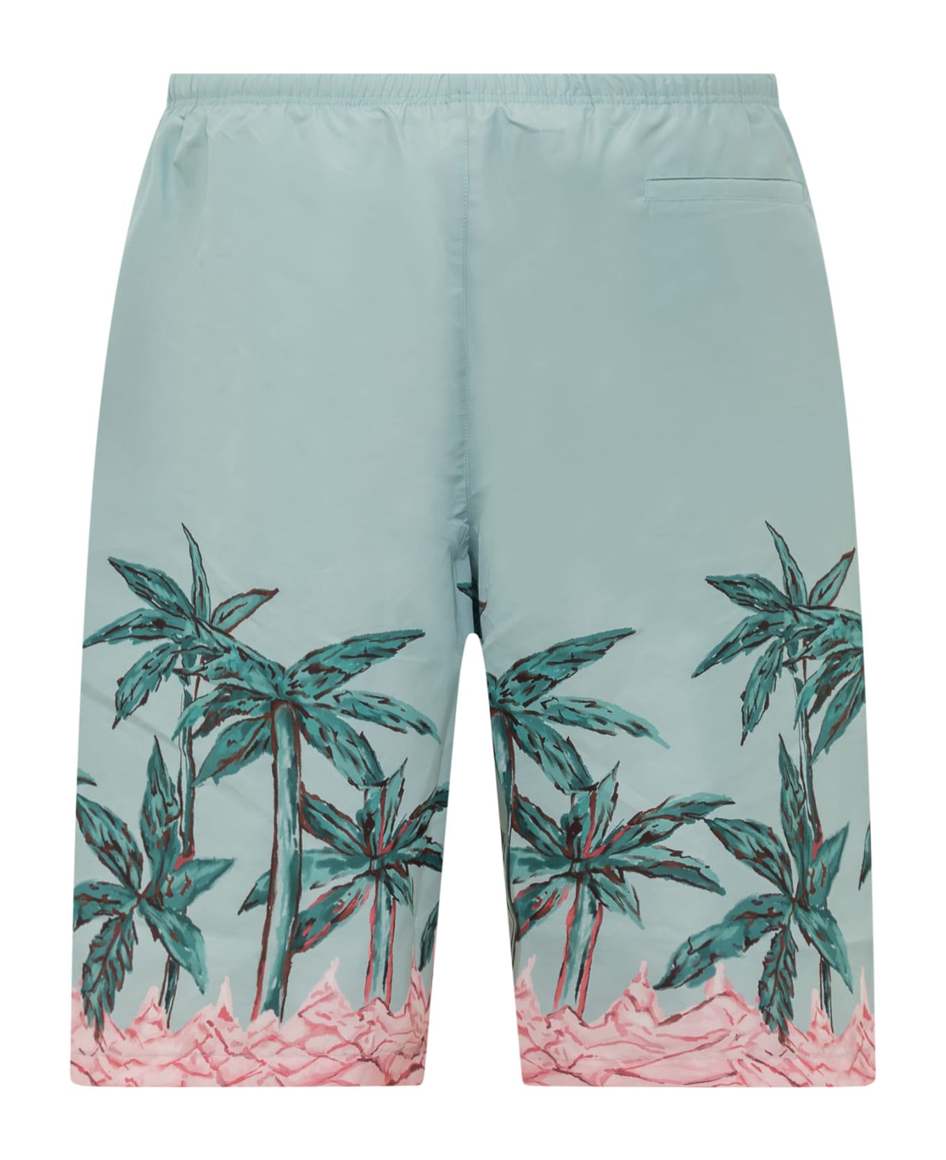 Palm Angels Palm Row Long Swimshorts - LIGHT BLUE