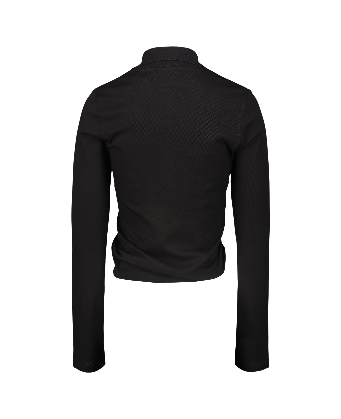 Courrèges Polo Twist Pique Crop - Black