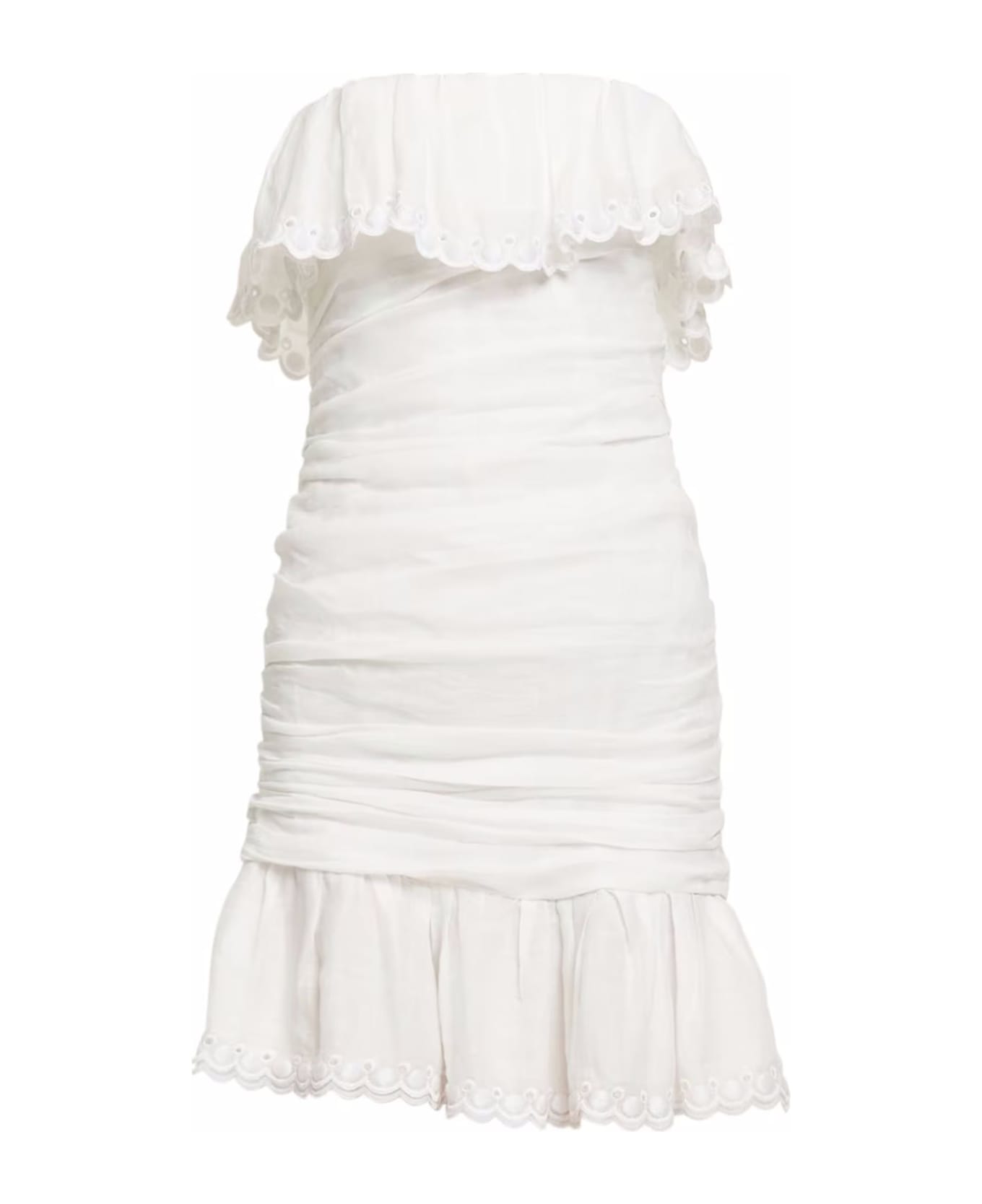 Isabel Marant White Ramie Minidress - Bianco