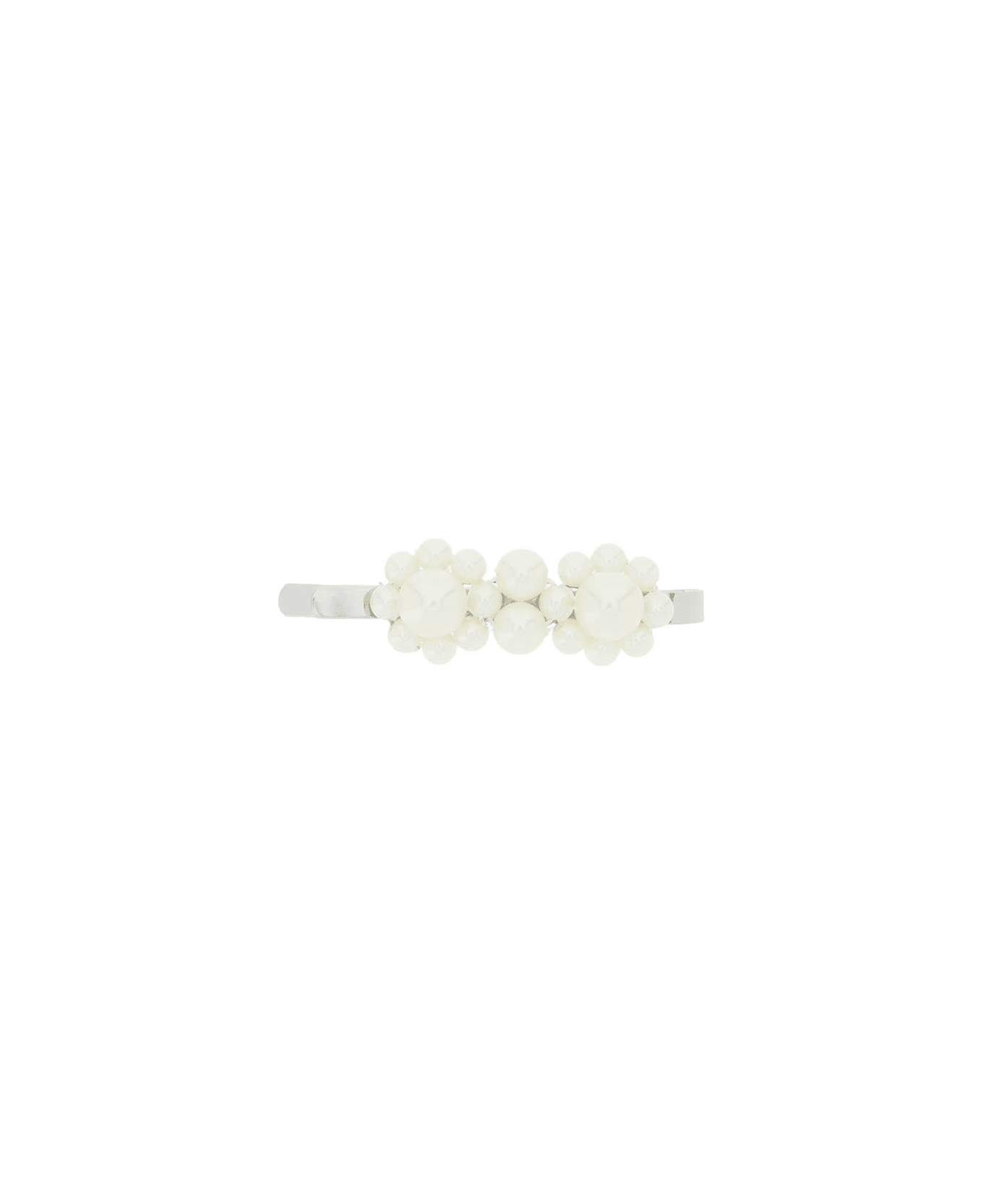 Simone Rocha Mini Flower Hair Clip With Pearls - PEARL (White)
