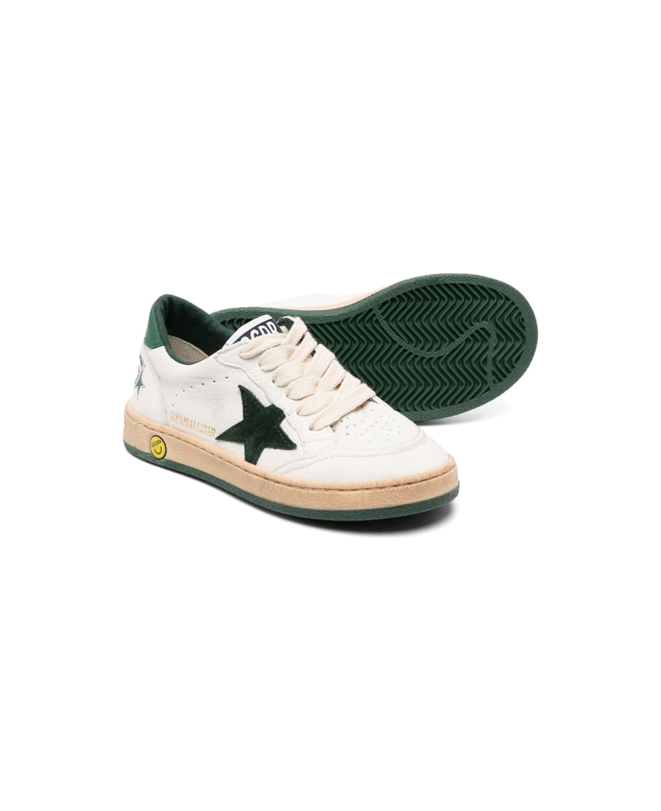 Golden Goose Ballstar Nappa Upper Toe And Spur Leather Star Suede Heel - WHITE