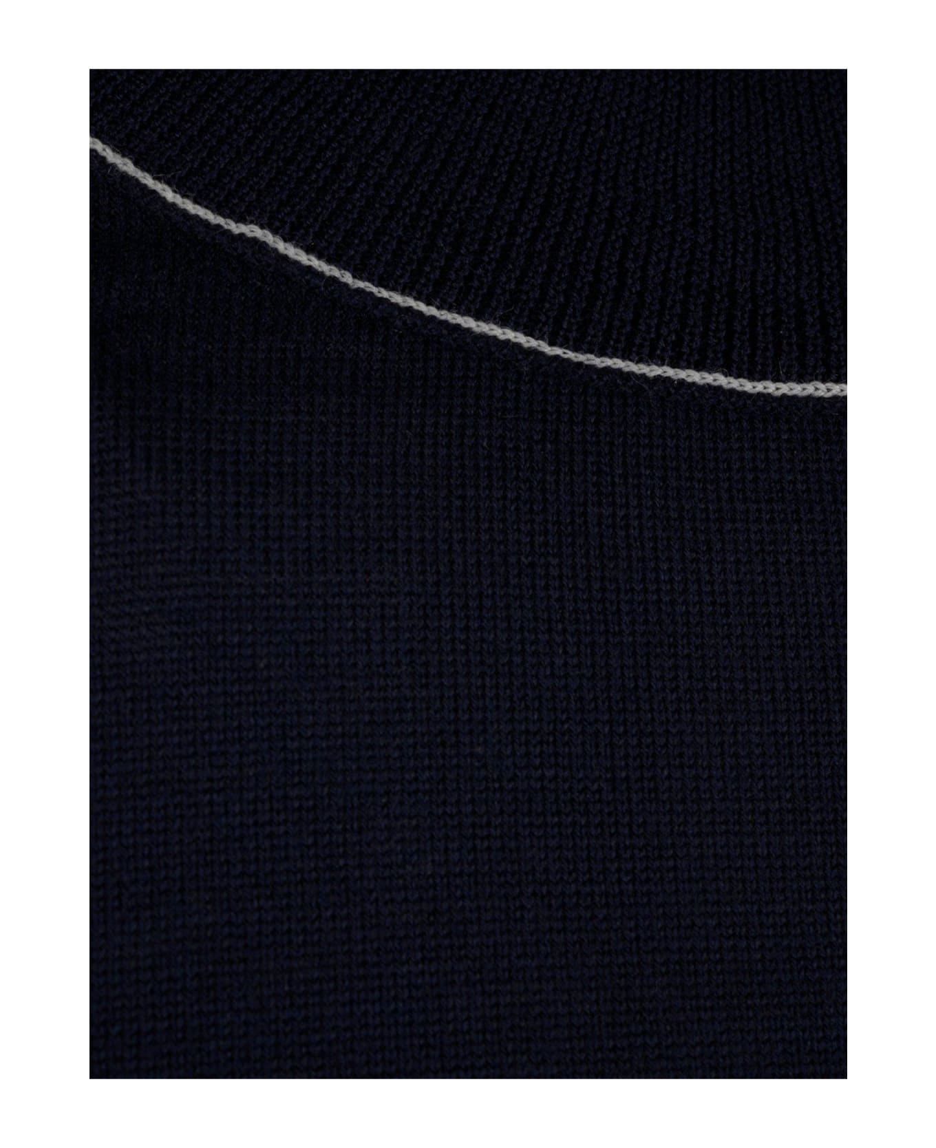 Maison Margiela Mock Neck Knit Jumper - Blue ニットウェア