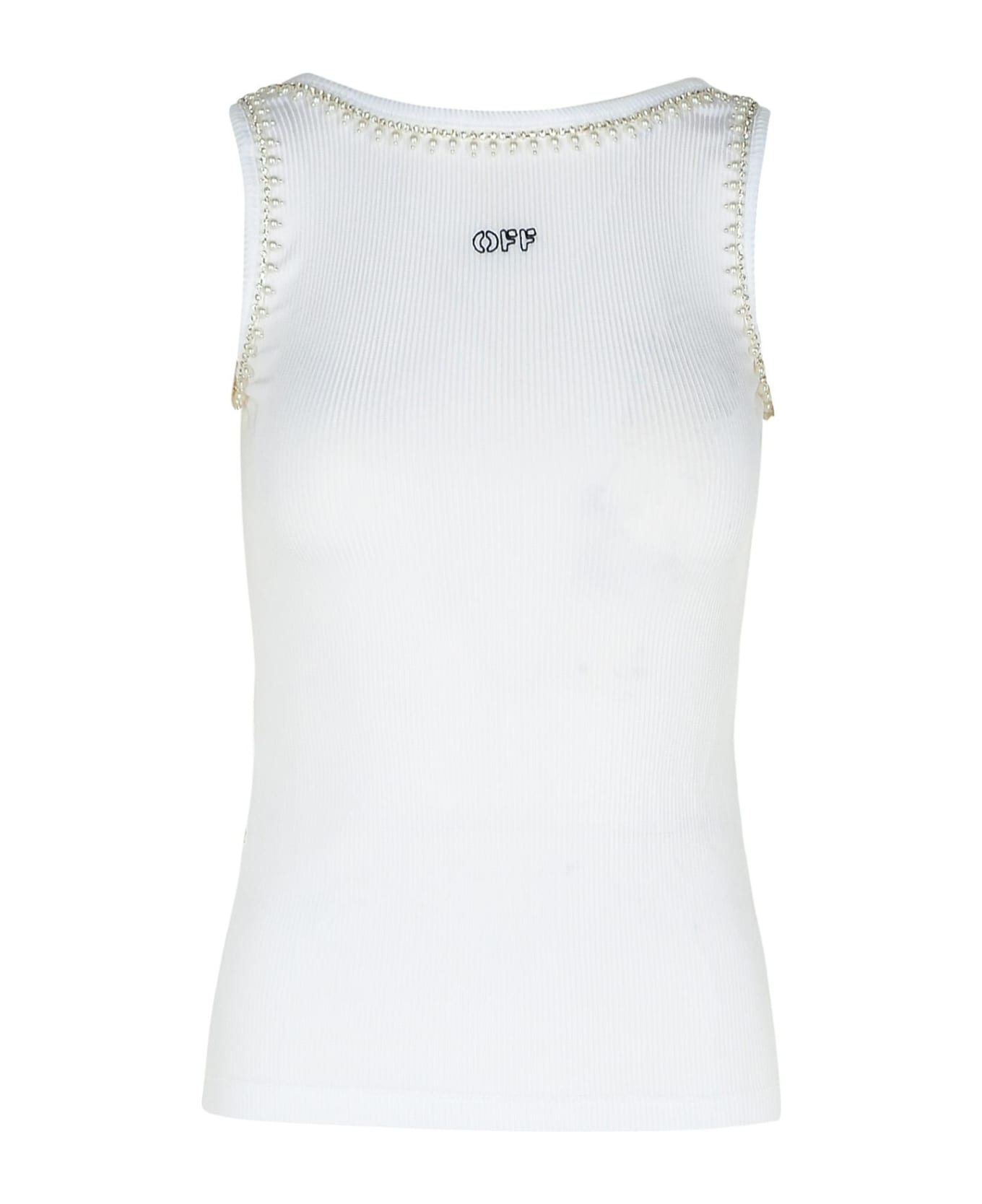 Off-White White Viscose Tank Top - White