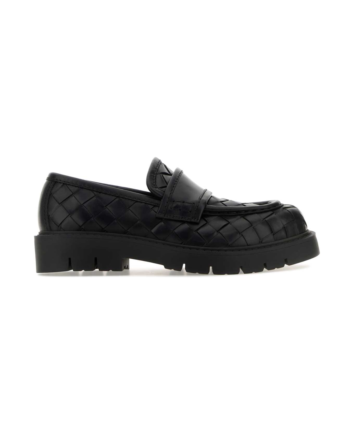 Bottega Veneta Black Leather Haddock Loafers - Black