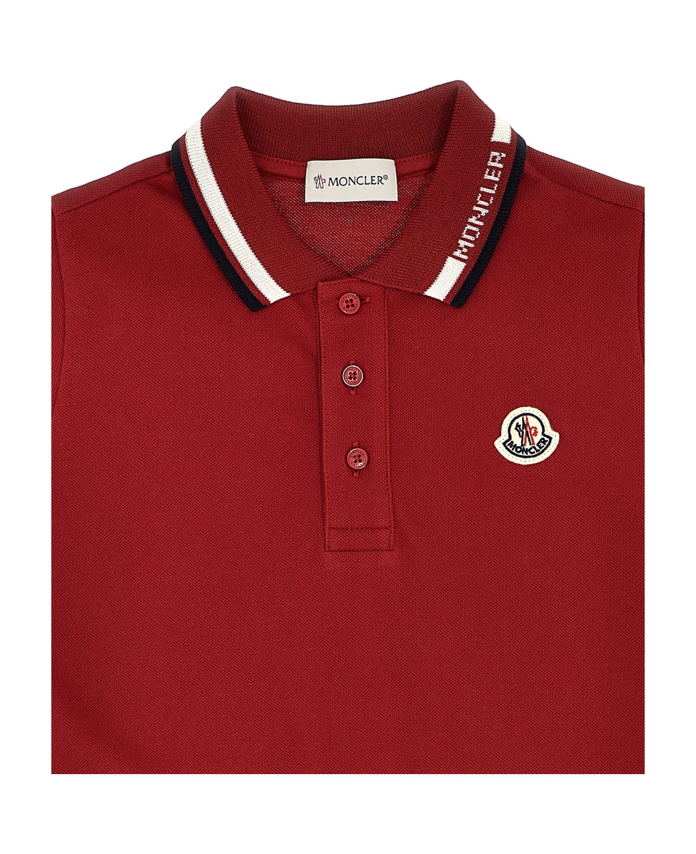 Moncler Logo Patch Polo Shirt - Red