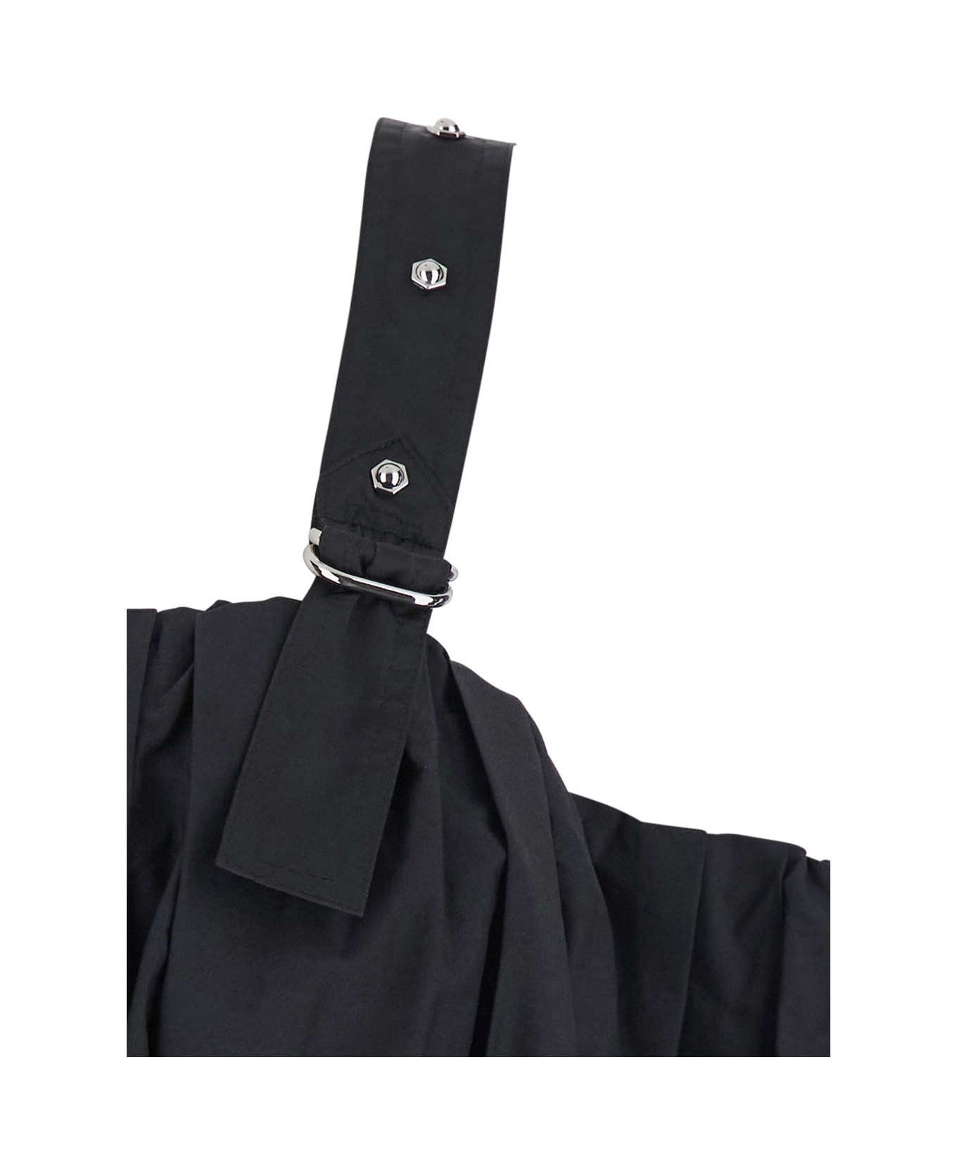 Pinko 
raul
 Black Top With Adjustable Straps And Removable Sleeves In Cotton Woman - Black